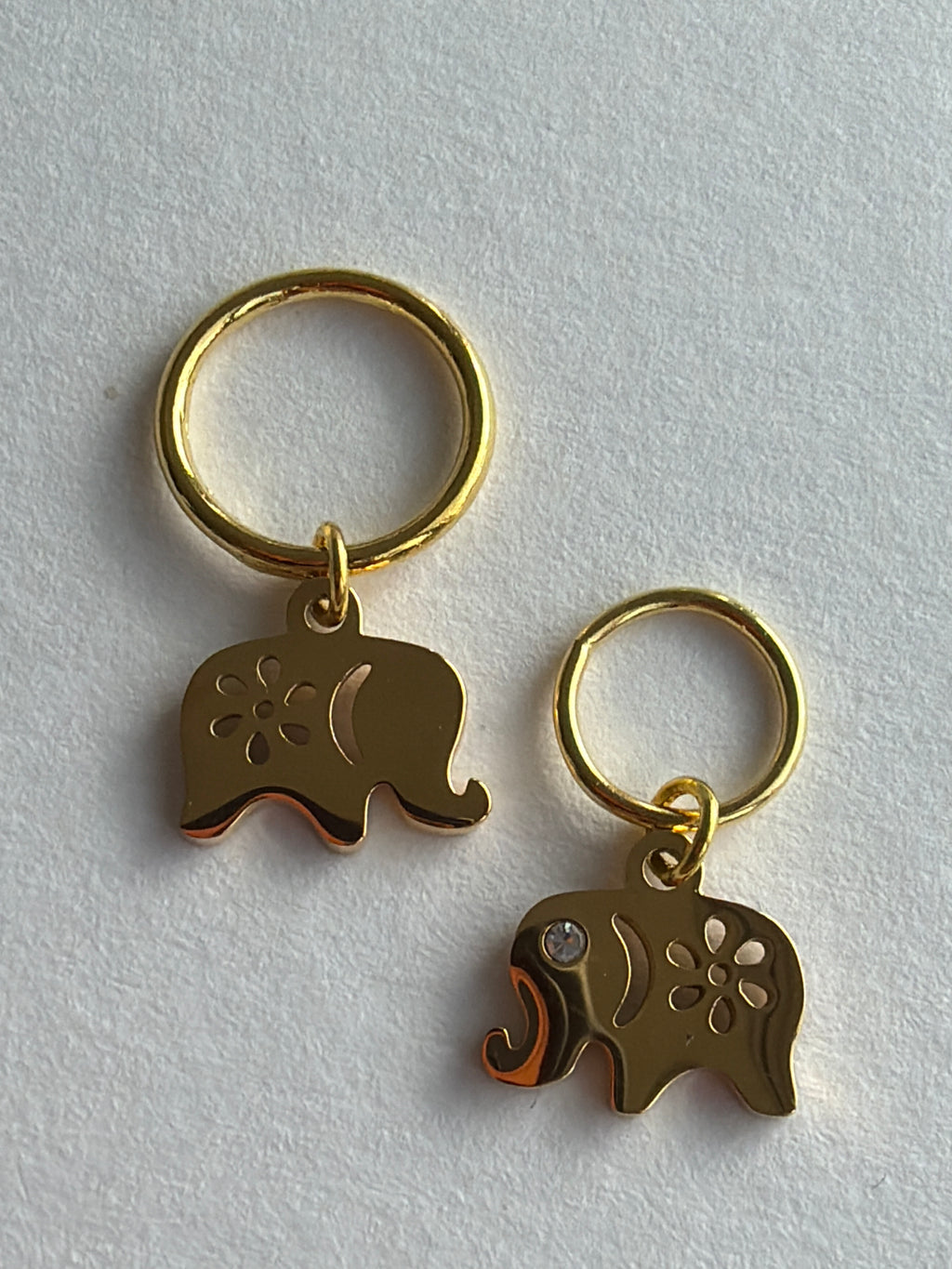 Maskemarkør enkelt Elefant med zirkonia sten 12x11mm. Vælg Op til 7mm, eller 10mm