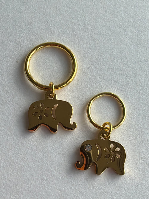 Maskemarkør enkelt Elefant med zirkonia sten 12x11mm. Vælg Op til 7mm, eller 10mm