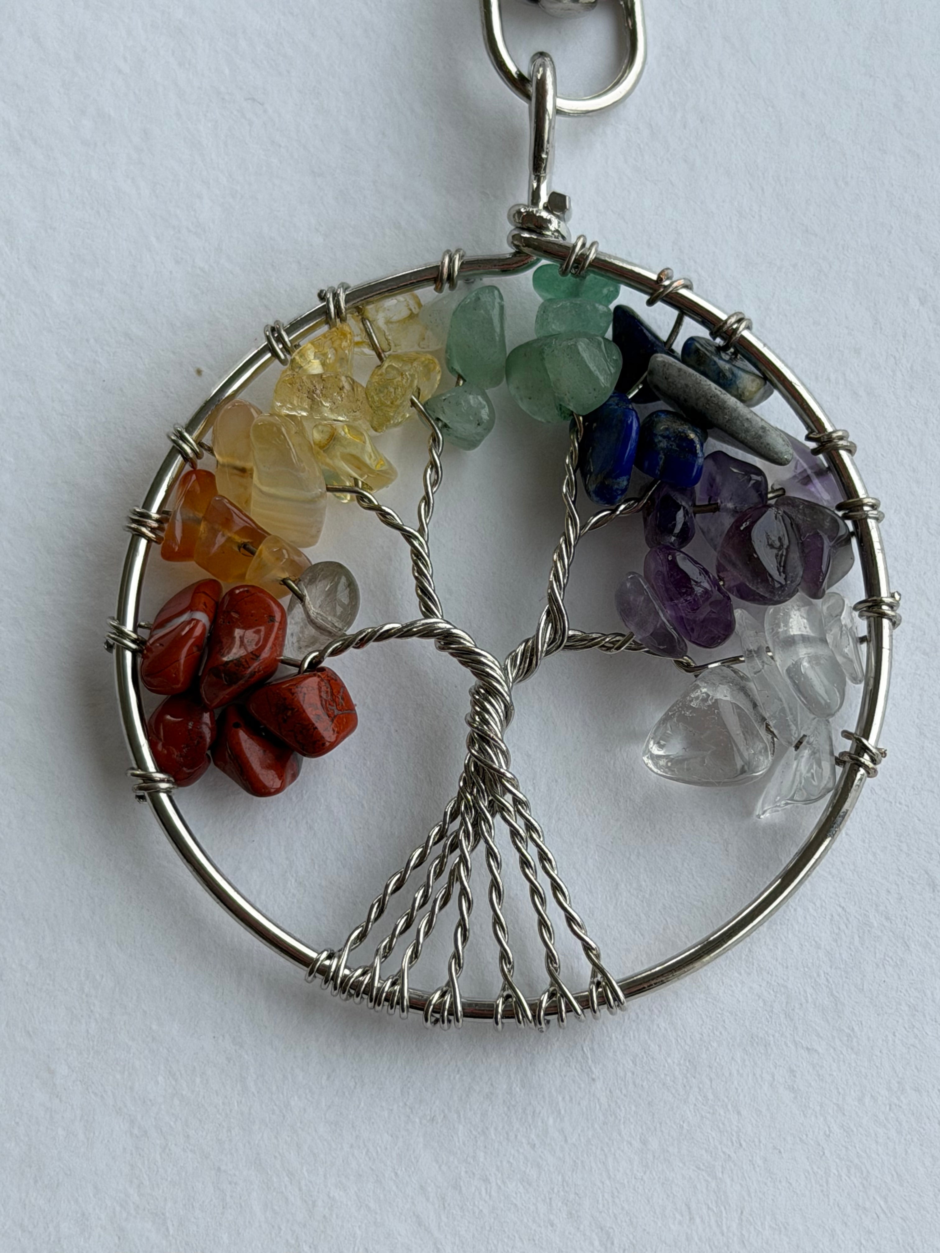 Livets træ 🌳 markør holder (chakras sten) diameter ca 5 cm