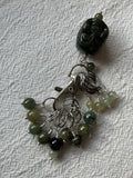 Maskemarkør sæt Jade grøn. Med smiling Buddah hoved vedhæng på markørholderen. Forsølvet op til 7 mm og åbenlukkelige