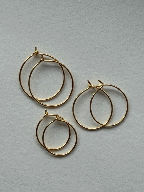 Creoler Hoops sterlingsølv forgyldt et par 15mm, 18mm eller 20mm