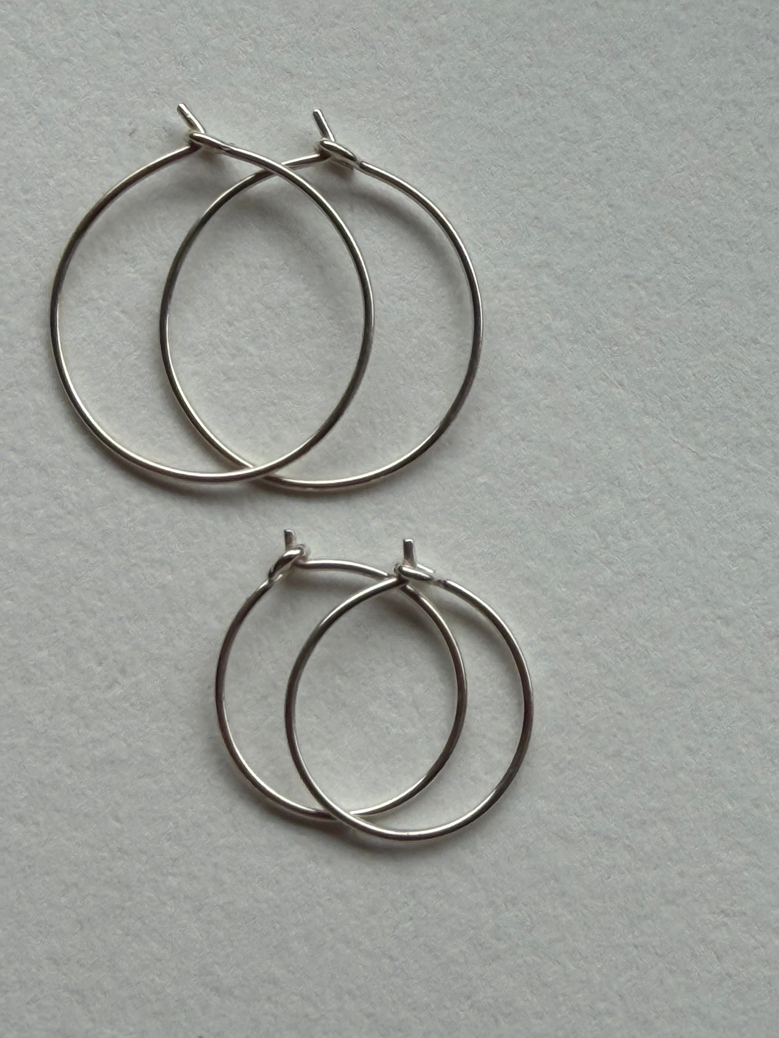 Creoler Hoops sterlingsølv et par 15mm eller 20mm