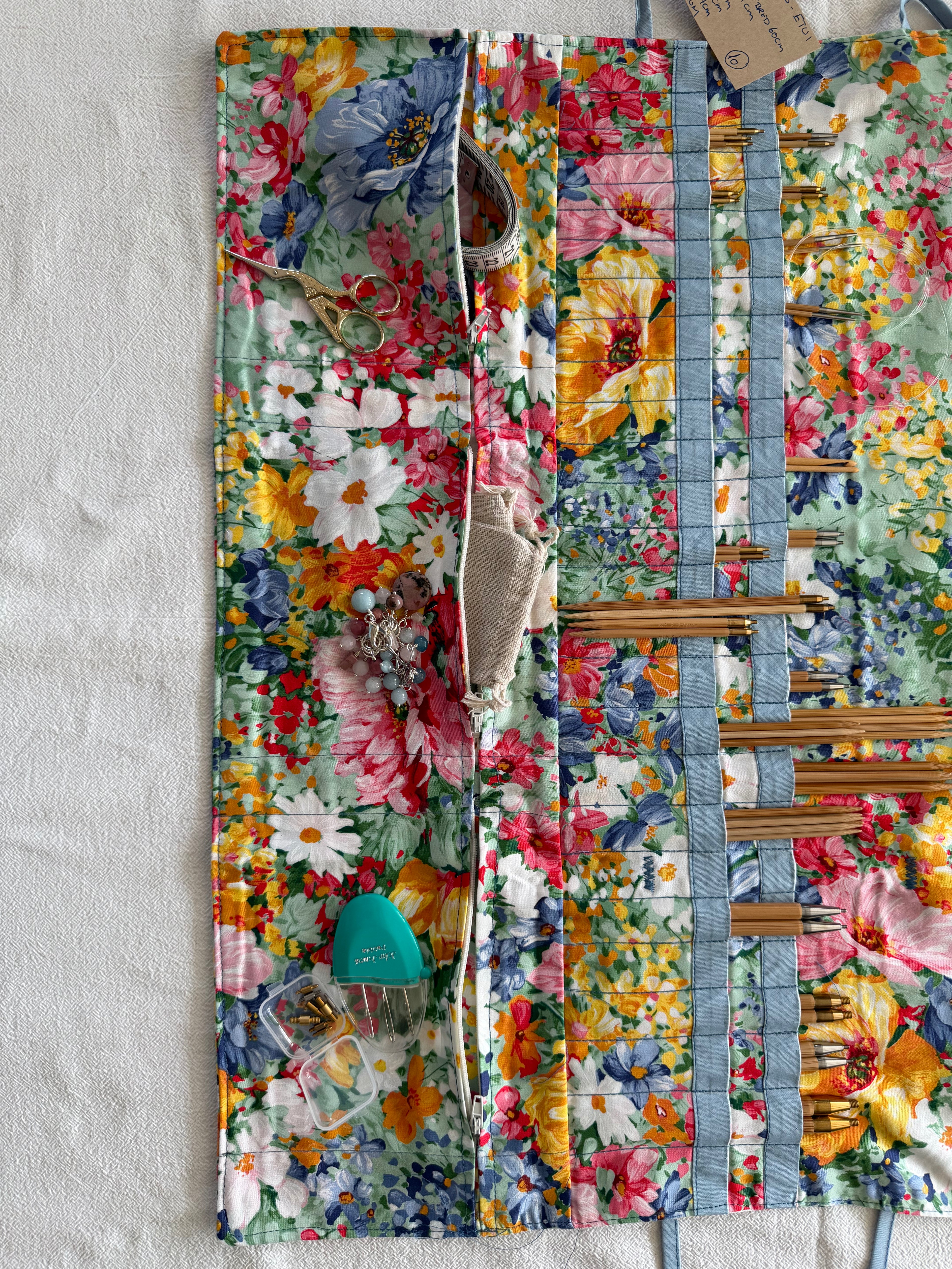 Strikke-Værktøjs-Etui 10. -Sommer Blomster