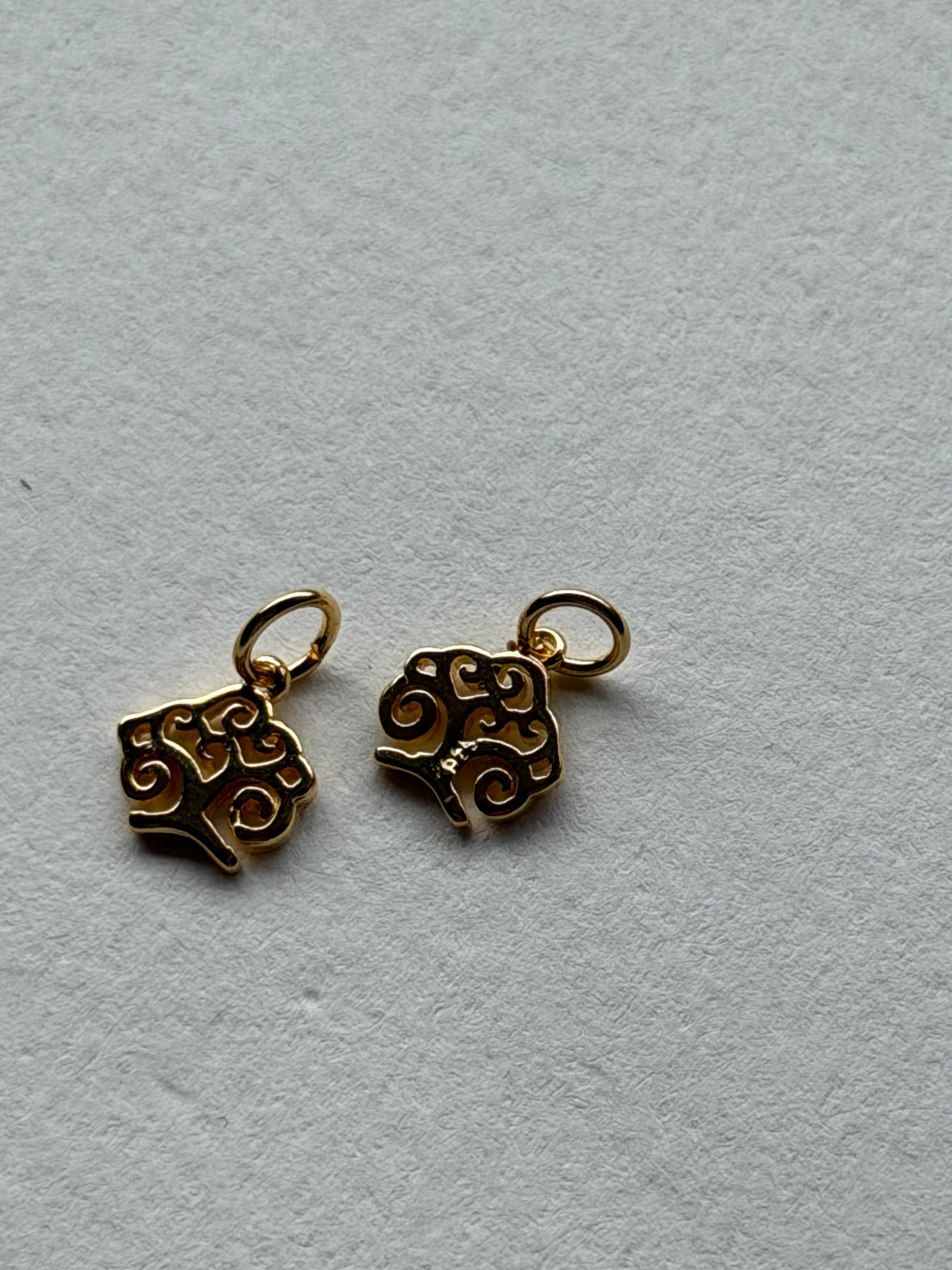 Sølv Forgyldt Livets træ 8x8mm - vedhæng - Maskemarkør (op til 3 mm pinde)