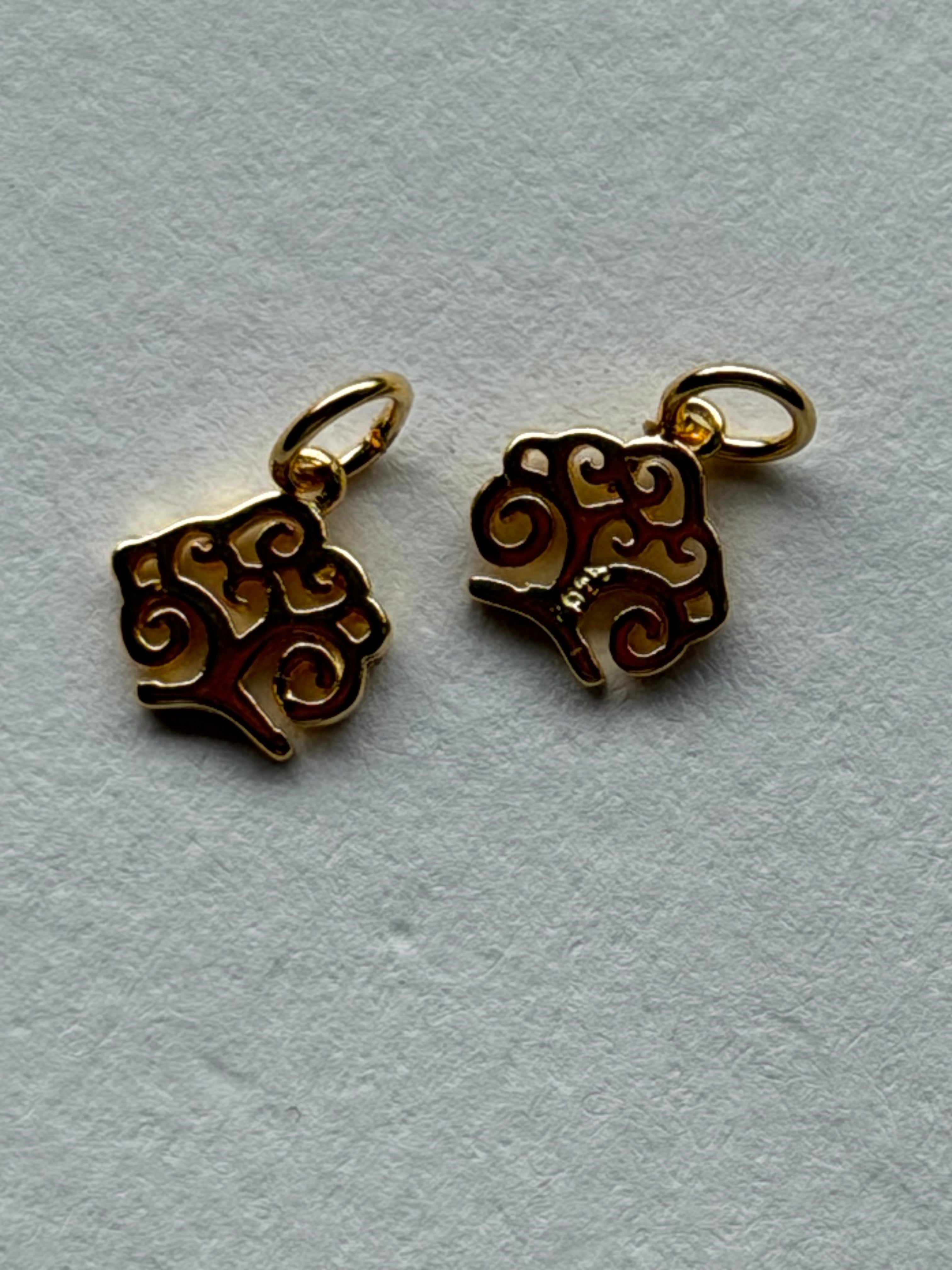 Sølv Forgyldt Livets træ 8x8mm - vedhæng - Maskemarkør (op til 3 mm pinde)