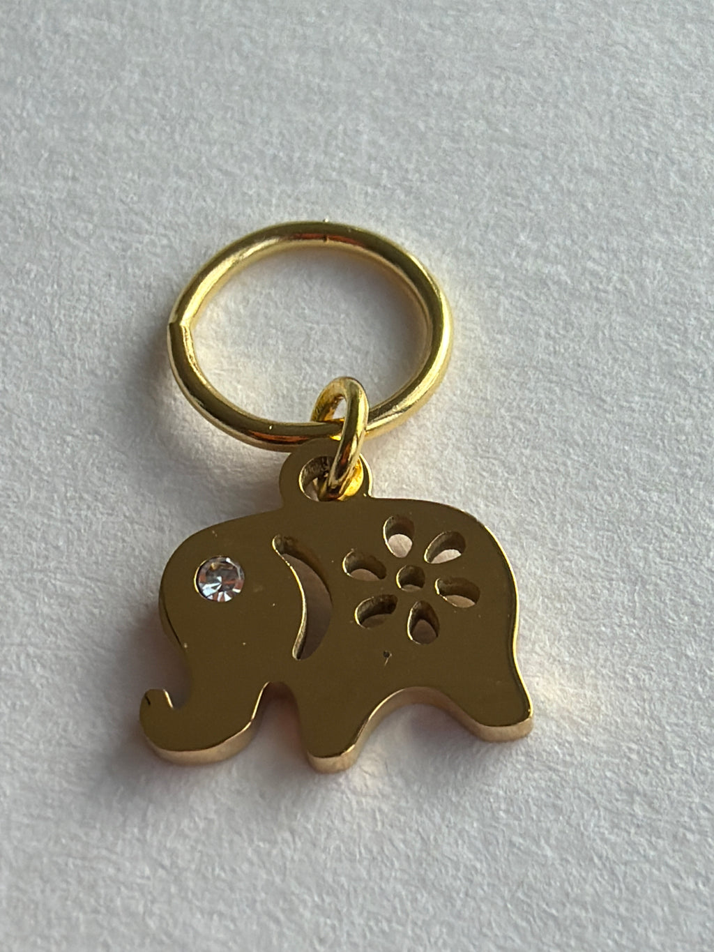 Maskemarkør enkelt Elefant med zirkonia sten 12x11mm. Vælg Op til 7mm, eller 10mm