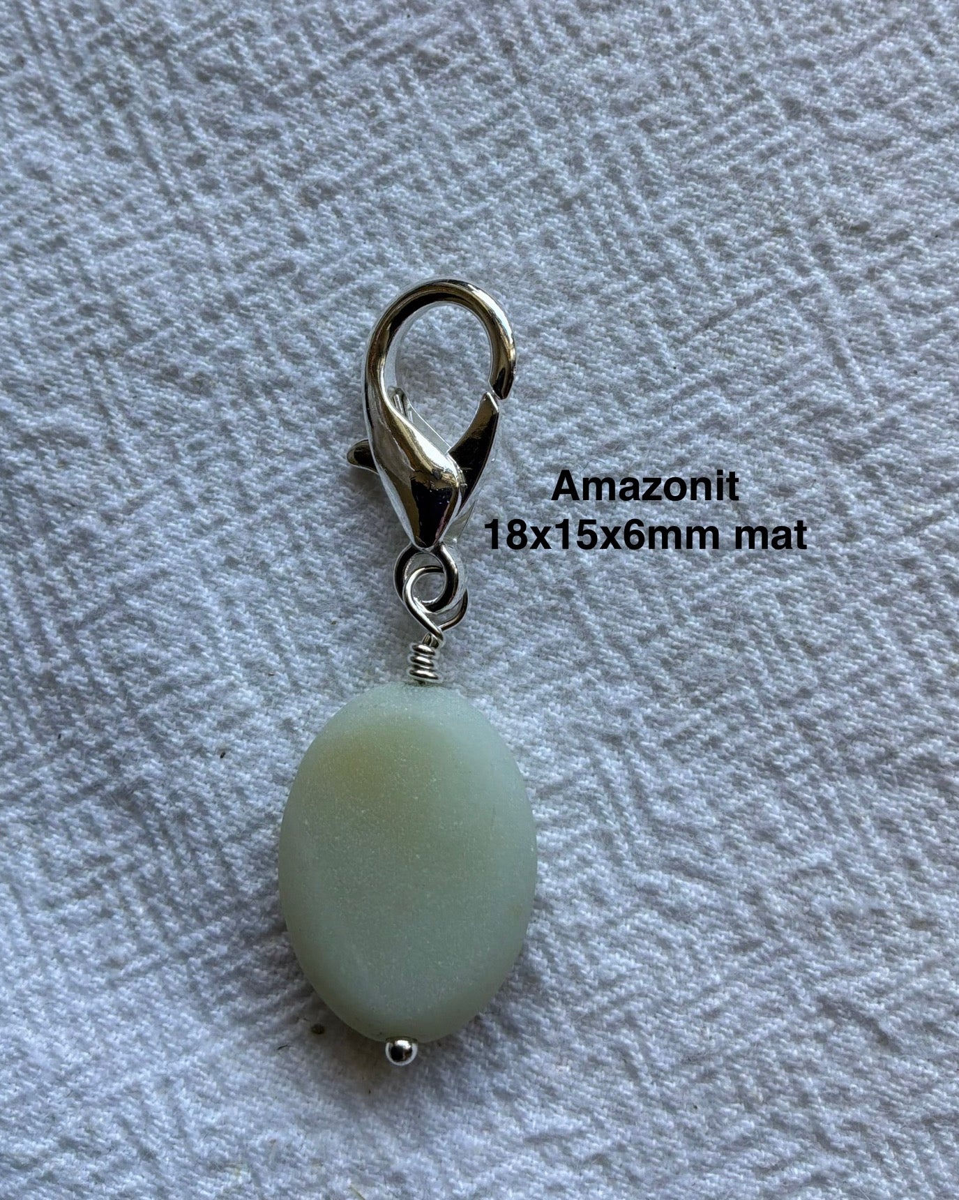Markørholdere - Amazonit lyse turkise melerede - vælg sten og vælg karabinhage forsølvet eller forgyldt (Kopi)