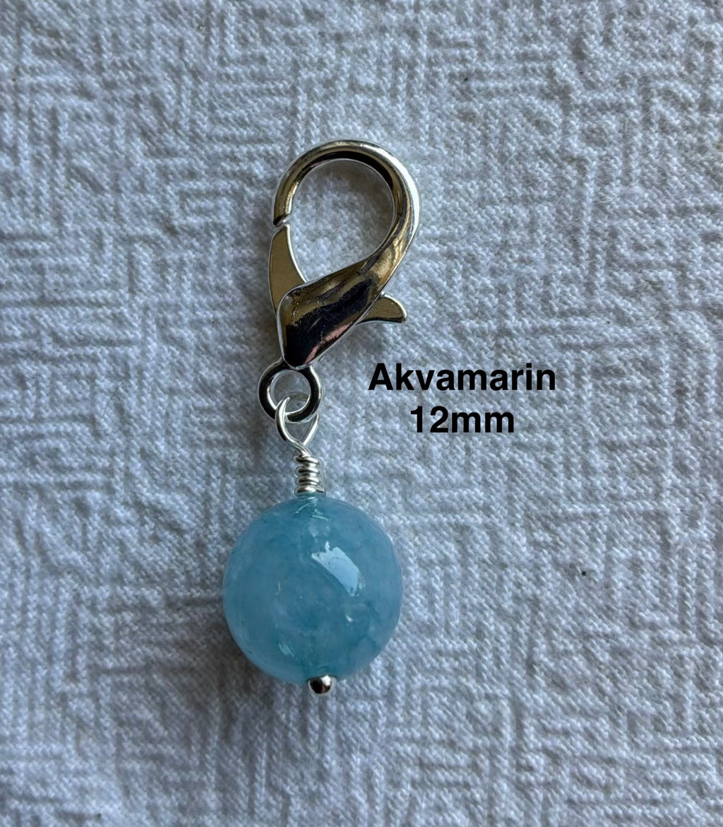 Markørholdere - lyserød, lilla og blå - vælg sten og vælg karabinhage forsølvet eller forgyldt