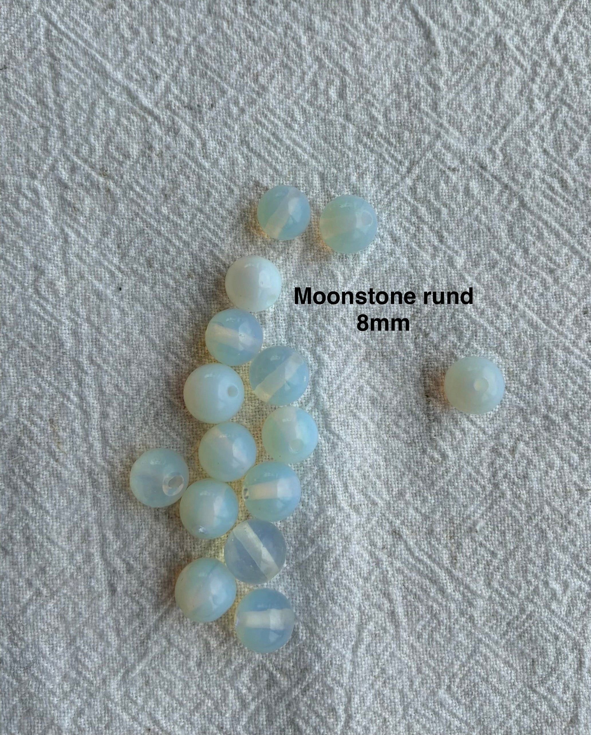 Maskemarkør sten - moonstone mælket klar/hvid - Passer på op til 10mm strikkepinde