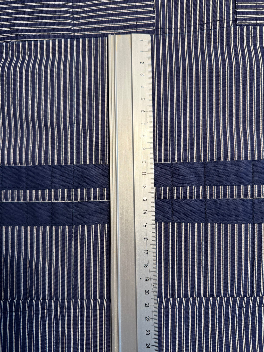 Strikke-Værktøjs-Etui 2. Stribet blå/lys beige