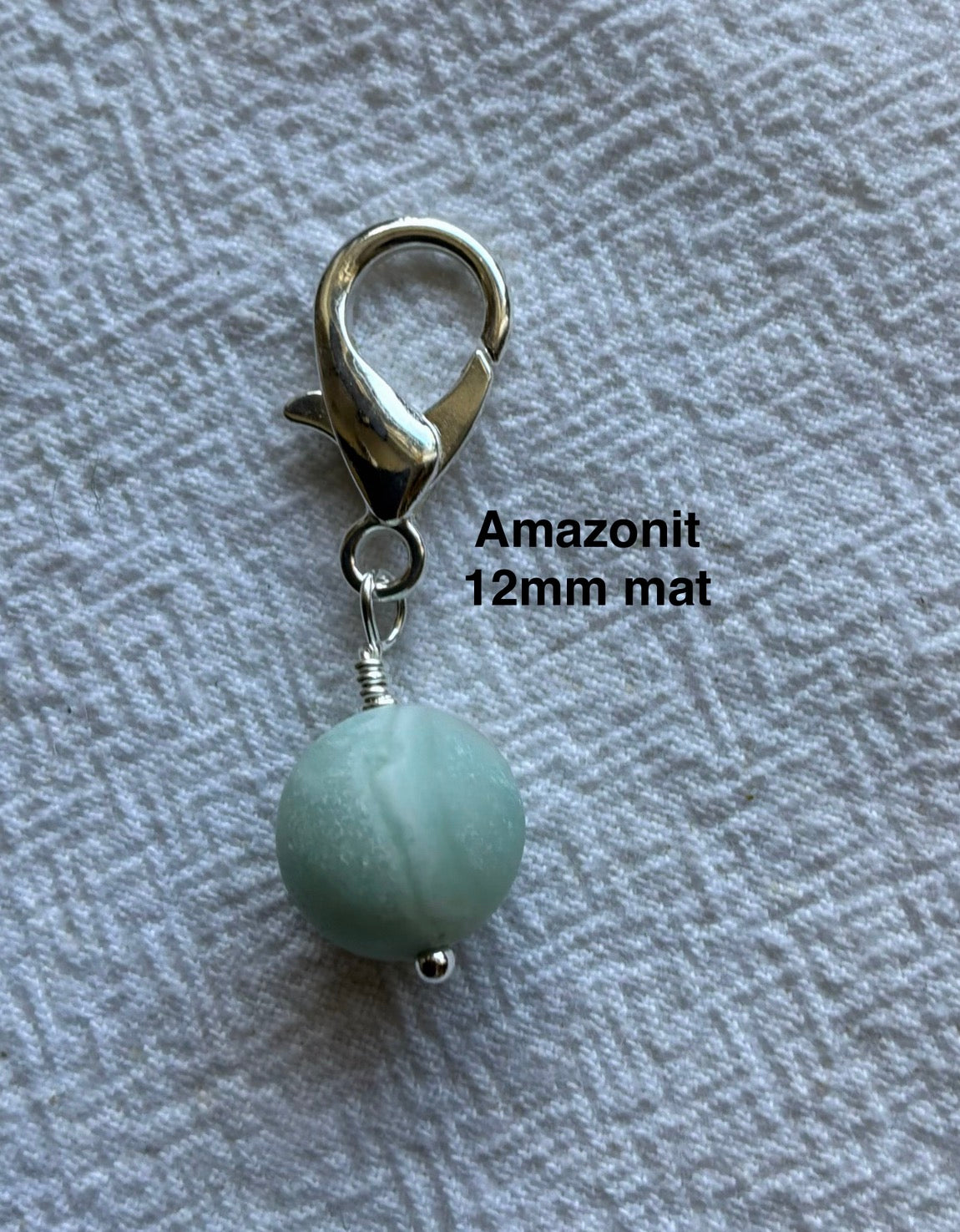 Markørholdere - Amazonit lyse turkise melerede - vælg sten og vælg karabinhage forsølvet eller forgyldt (Kopi)