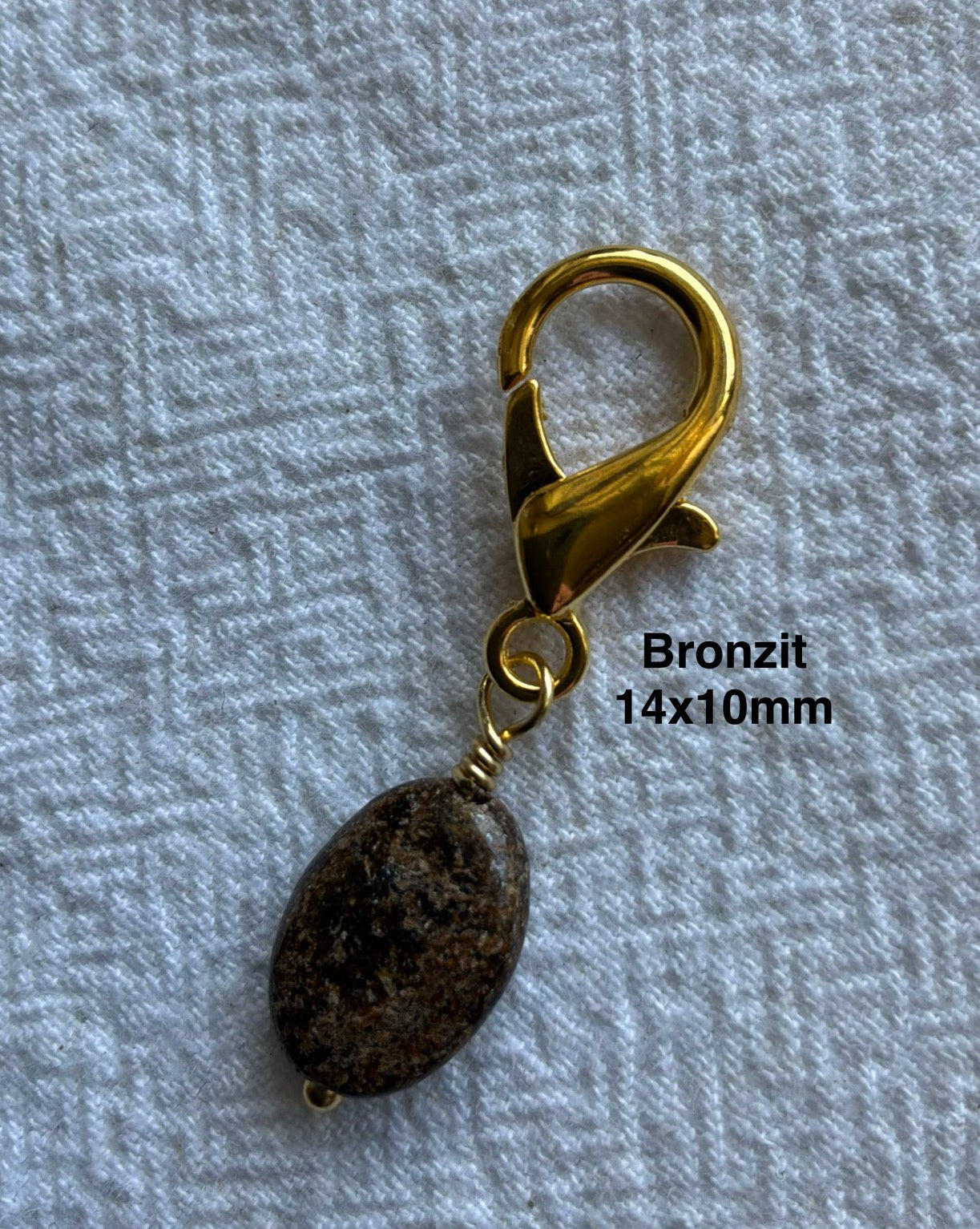 Markørholdere - beige, gyldne og brune - vælg sten og vælg karabinhage forsølvet eller forgyldt