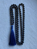Mala halskæde 108 sten 8mm Lapis Lazuli (synt) -  klassisk kvast