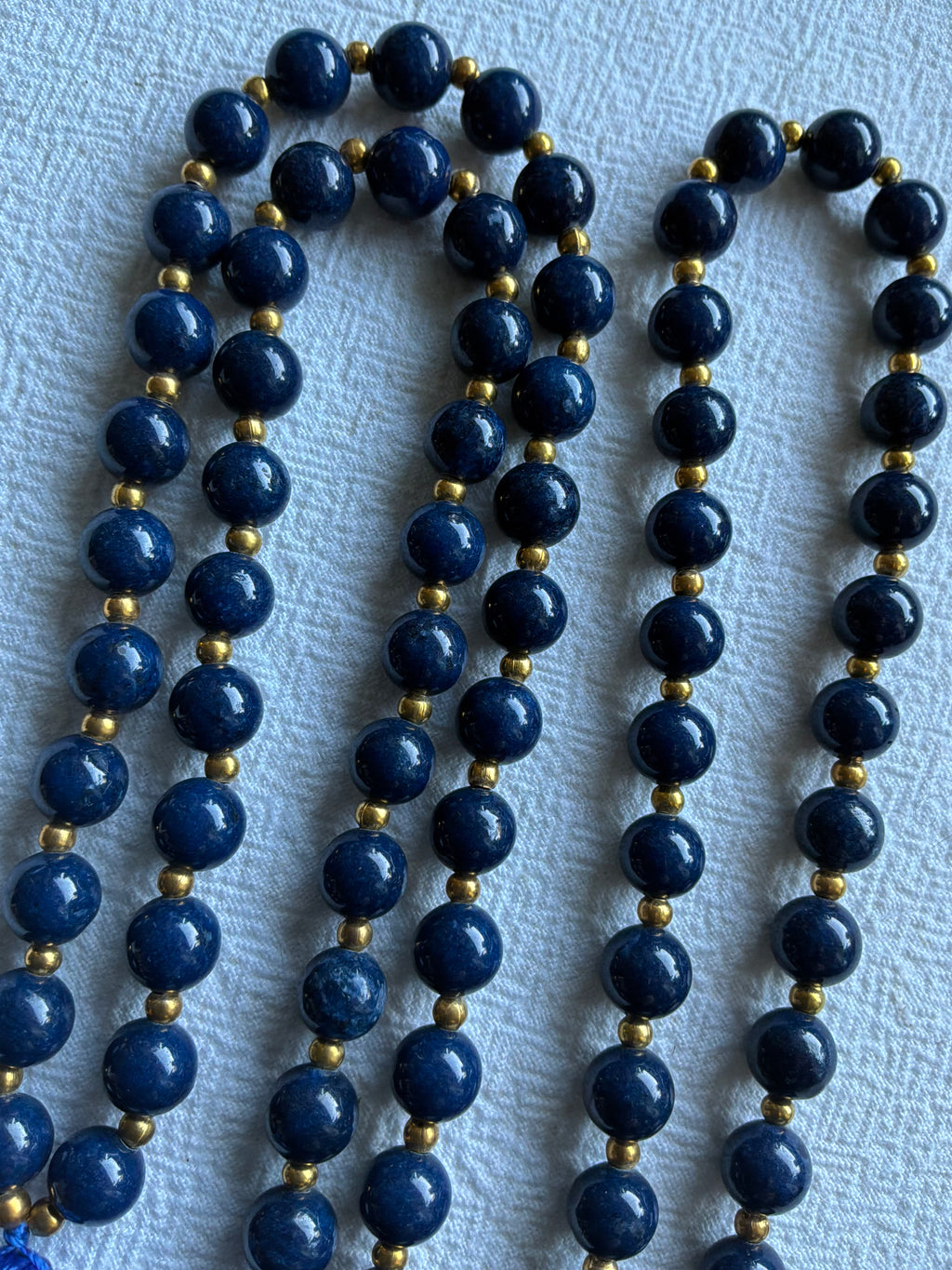 Mala halskæde 108 sten 8mm Lapis Lazuli (synt) -  klassisk kvast