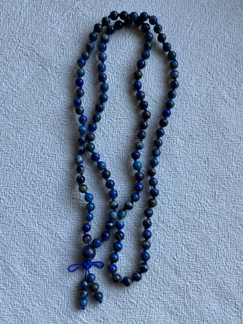 Mala halskæde 108 sten 6mm stenLapis Lazuli  - Med klassisk knude