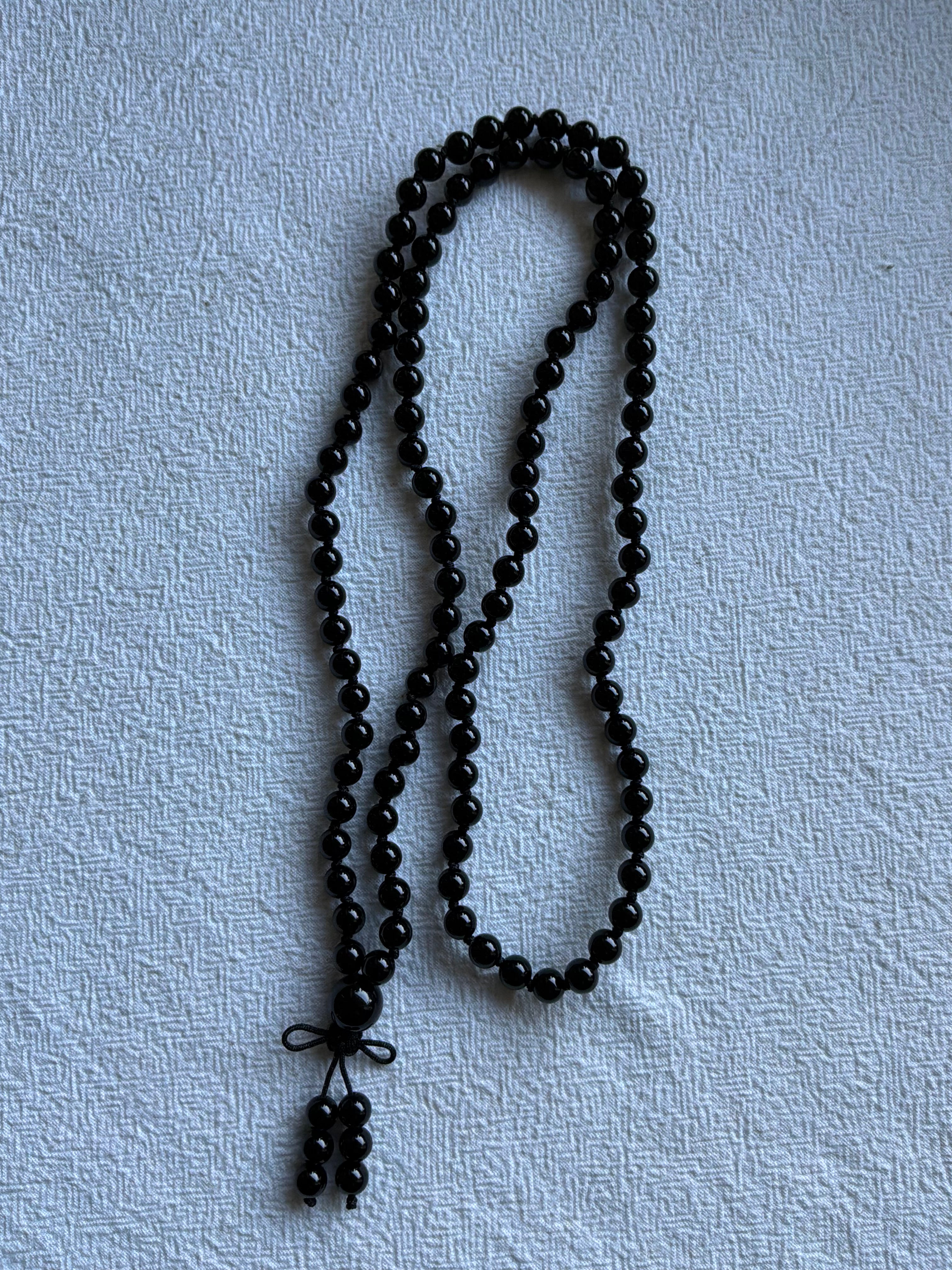 Mala halskæde 108 sten 6mm sten Onyx sort - Med klassisk knude
