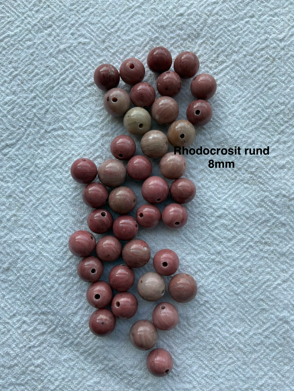 Maskemarkør sten - Rhodocrosit støvet rosa - Passer på op til 10mm strikkepinde