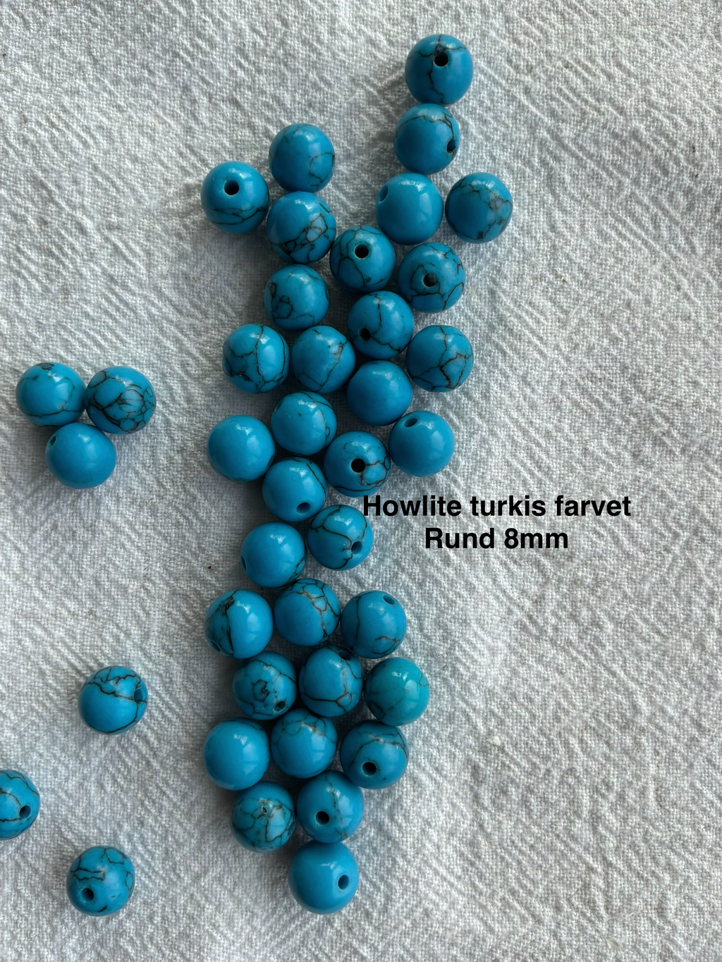 Maskemarkør sten - Howlite turkis, Calsilca og Shoushan  Turkise og meleret- Passer på op til 10mm strikkepinde