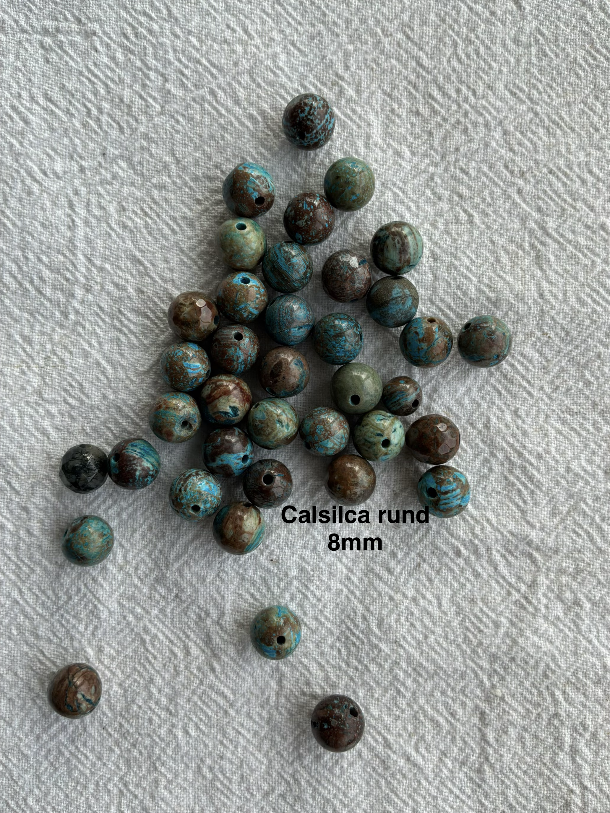 Maskemarkør sten - Howlite turkis, Calsilca og Shoushan  Turkise og meleret- Passer på op til 10mm strikkepinde