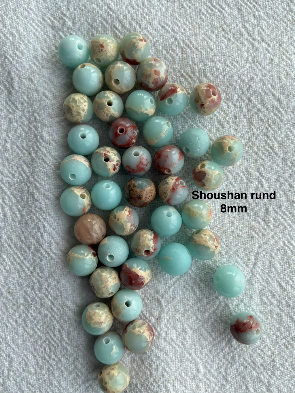 Maskemarkør sten - Howlite turkis, Calsilca og Shoushan  Turkise og meleret- Passer på op til 10mm strikkepinde