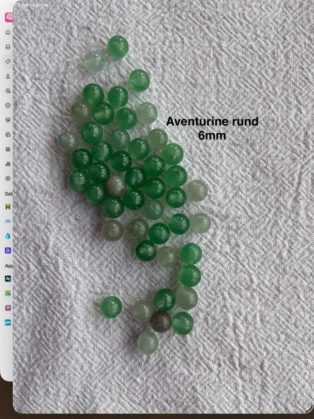 Maskemarkør sten - Aventurine lys grøn - Passer på op til 7mm strikkepinde