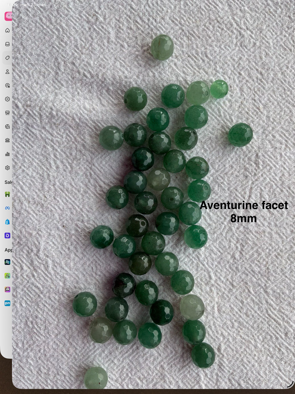 Maskemarkør sten - Aventurine lys grøn - Passer på op til 7mm strikkepinde