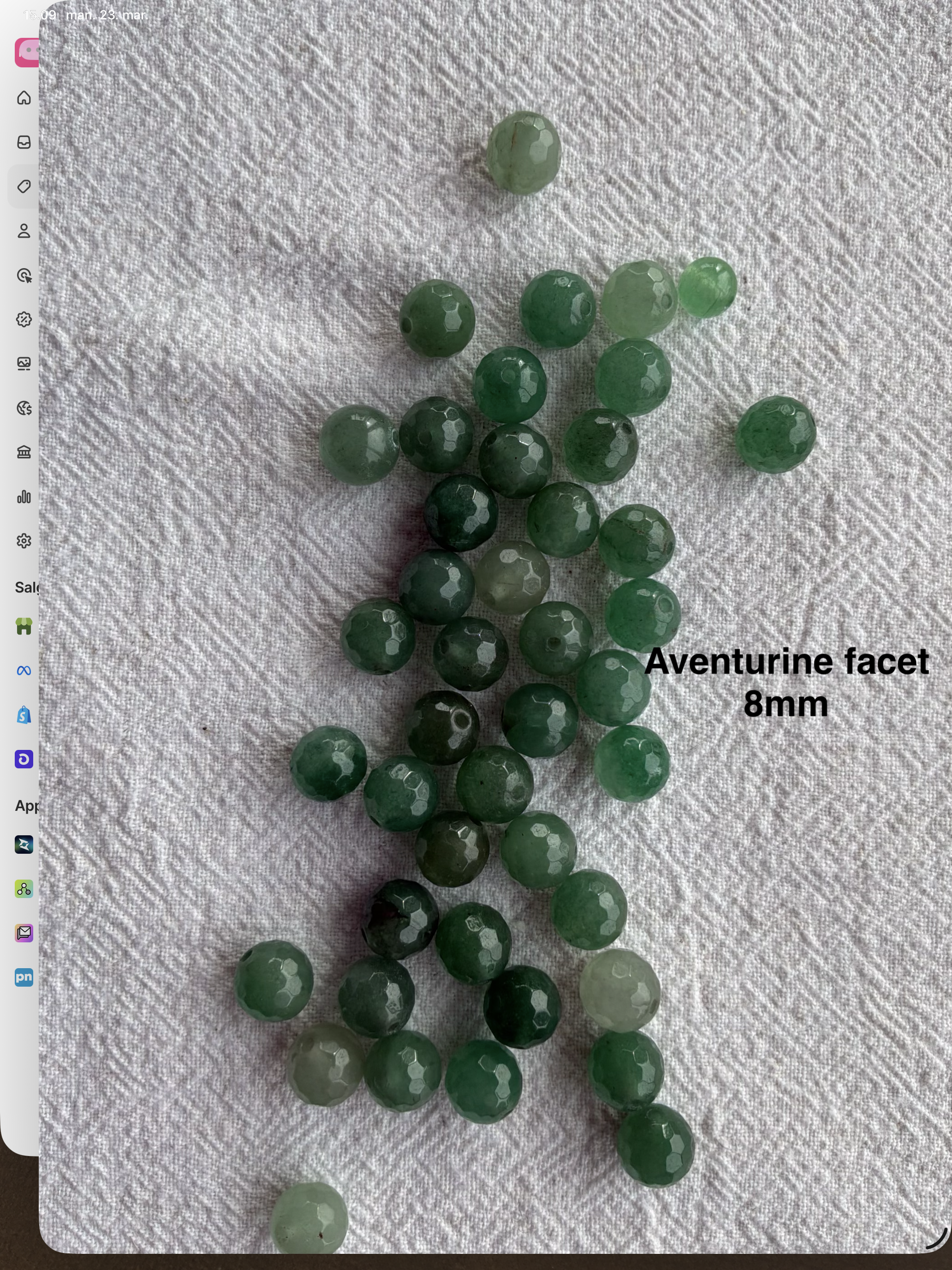 Maskemarkør sten - Aventurine lys grøn - Passer på op til 10mm strikkepinde
