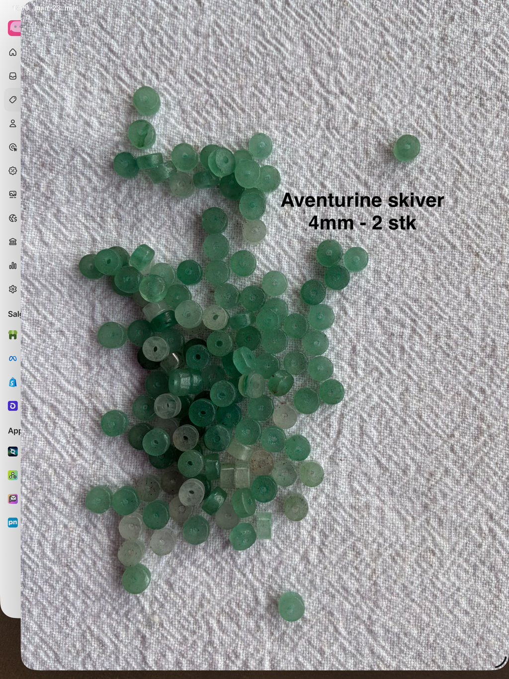 Maskemarkør sten - Aventurine lys grøn - Passer på op til 7mm strikkepinde