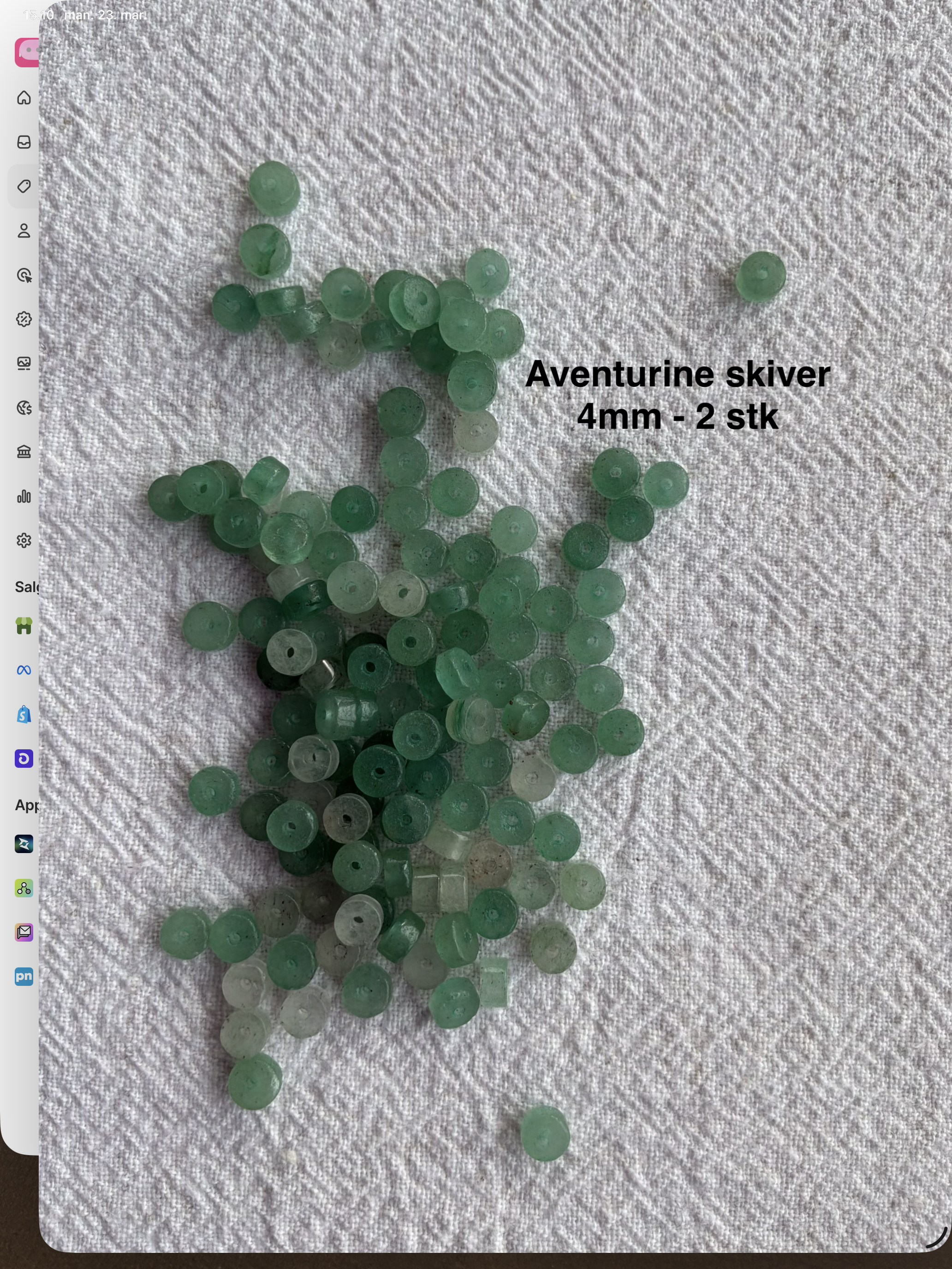 Maskemarkør sten - Aventurine lys grøn - Passer på op til 10mm strikkepinde