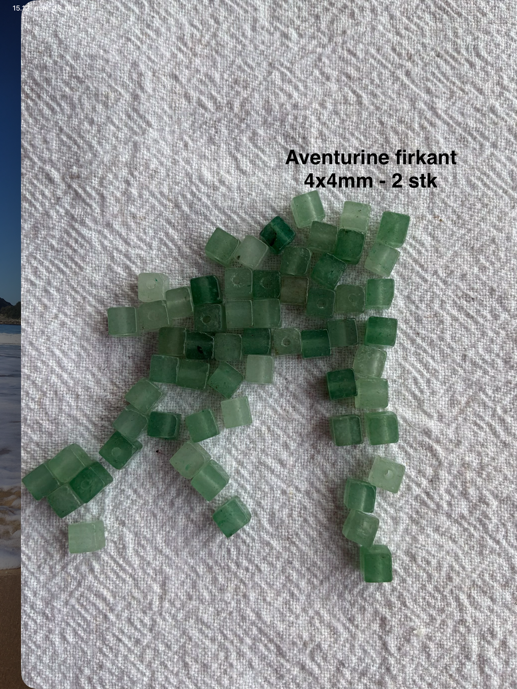 Maskemarkør sten - Aventurine lys grøn - Passer på op til 7mm strikkepinde