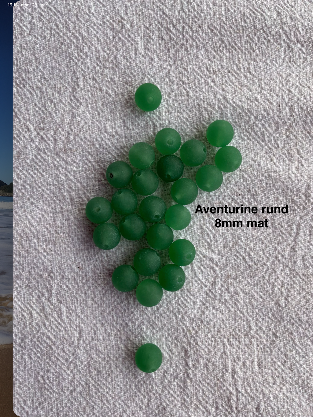 Maskemarkør sten - Aventurine lys grøn - Passer på op til 7mm strikkepinde