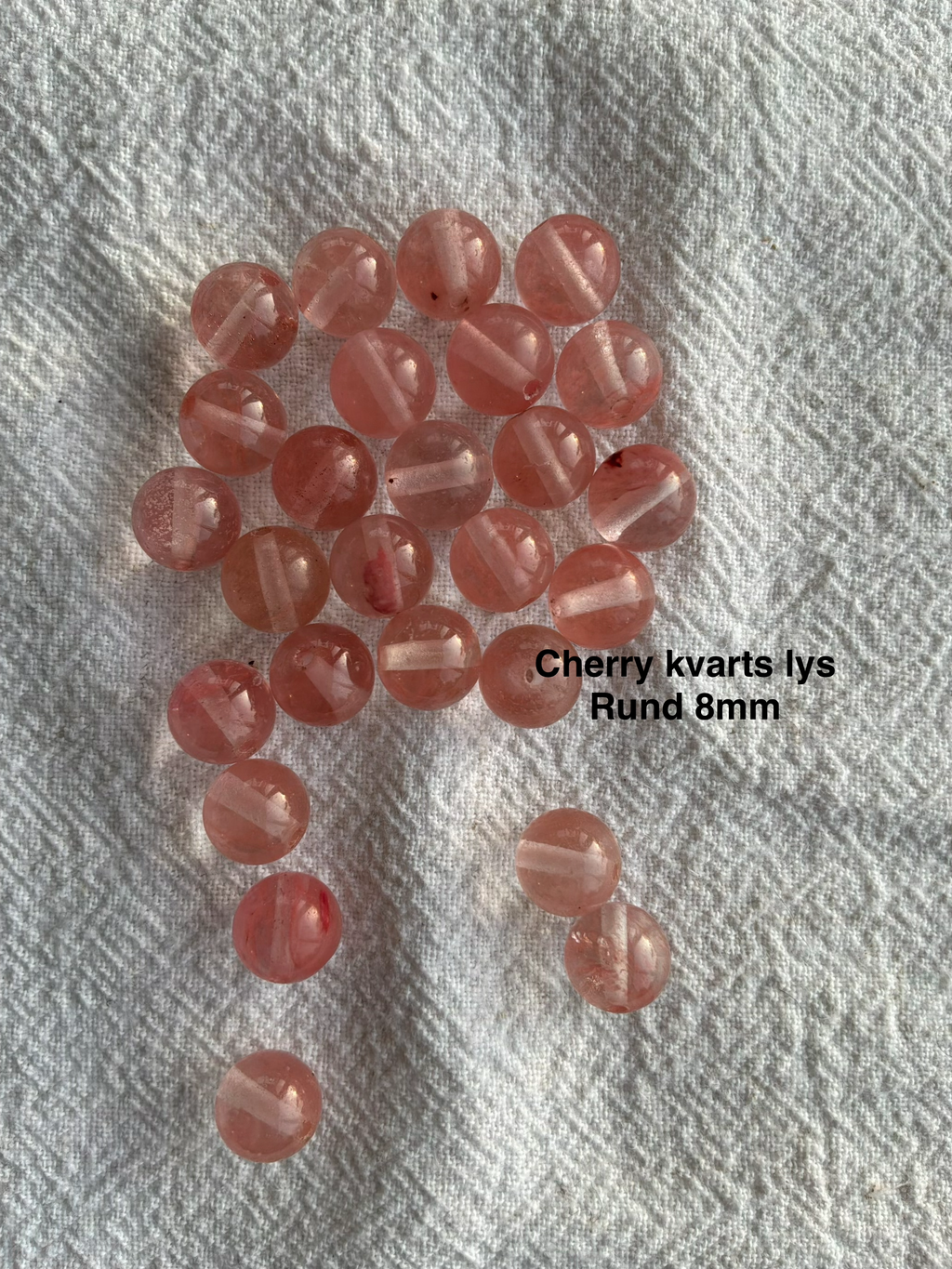 Maskemarkør sten - Cherry Kvarts - vandmelon farvet - Passer på op til 10mm strikkepinde