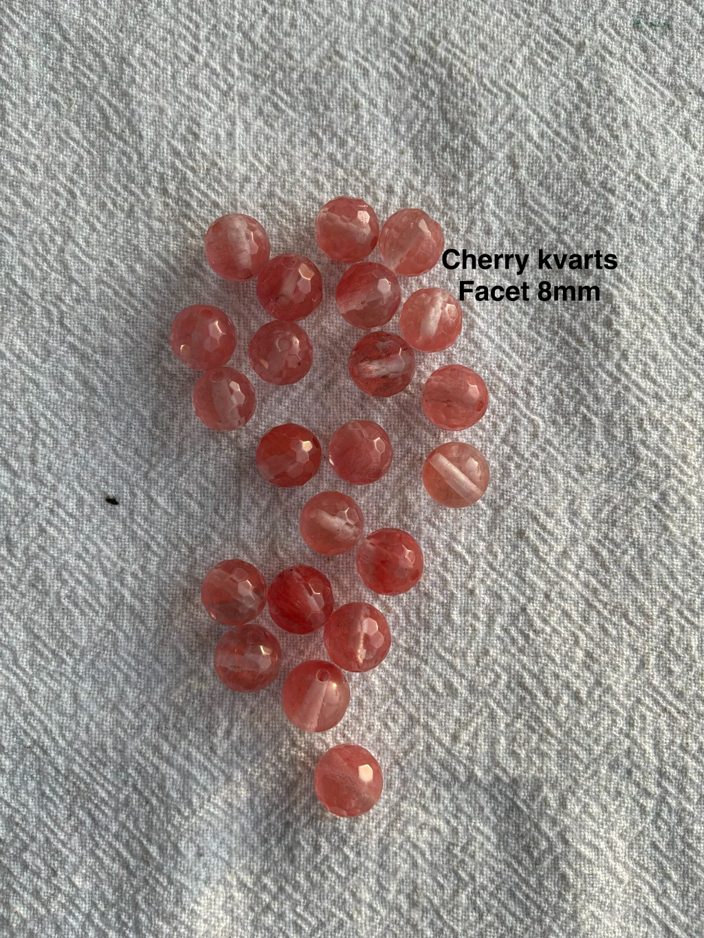 Maskemarkør sten - Cherry Kvarts - vandmelon farvet - Passer på op til 10mm strikkepinde