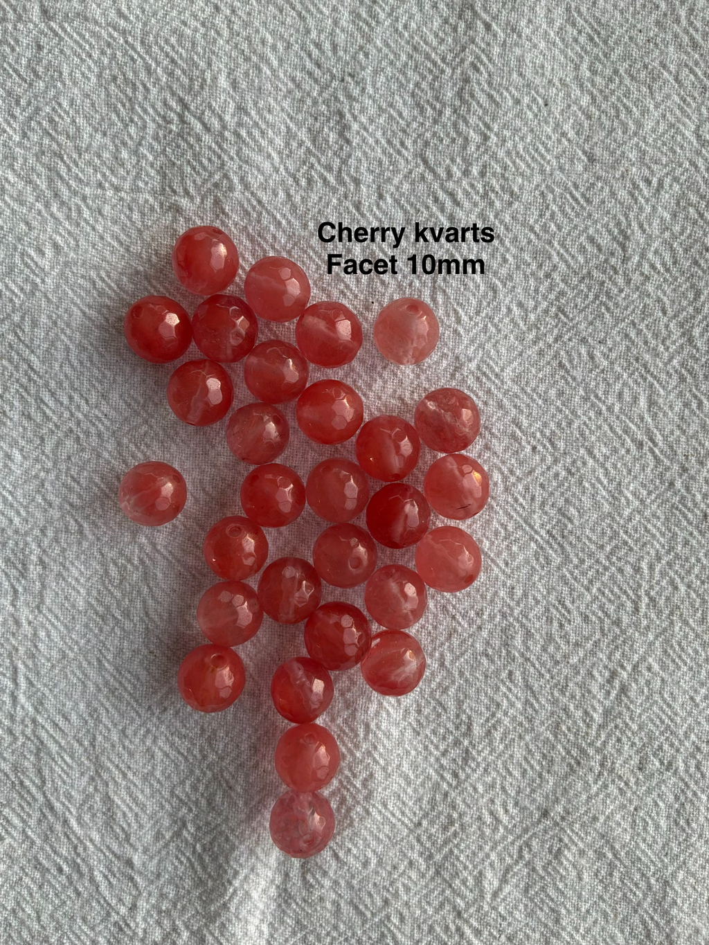 Maskemarkør sten - Cherry Kvarts - vandmelon farvet - Passer på op til 10mm strikkepinde