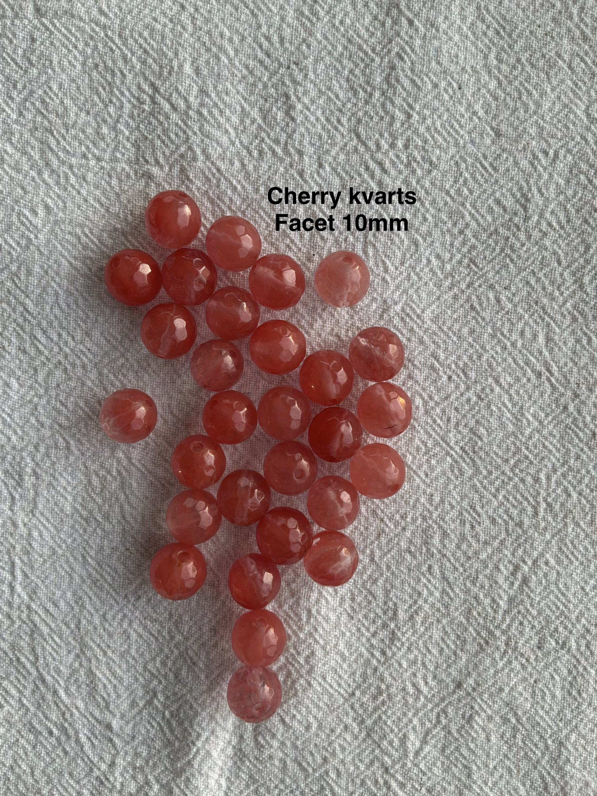 Maskemarkør sten - Cherry Kvarts - vandmelon farvet - Passer på op til 10mm strikkepinde
