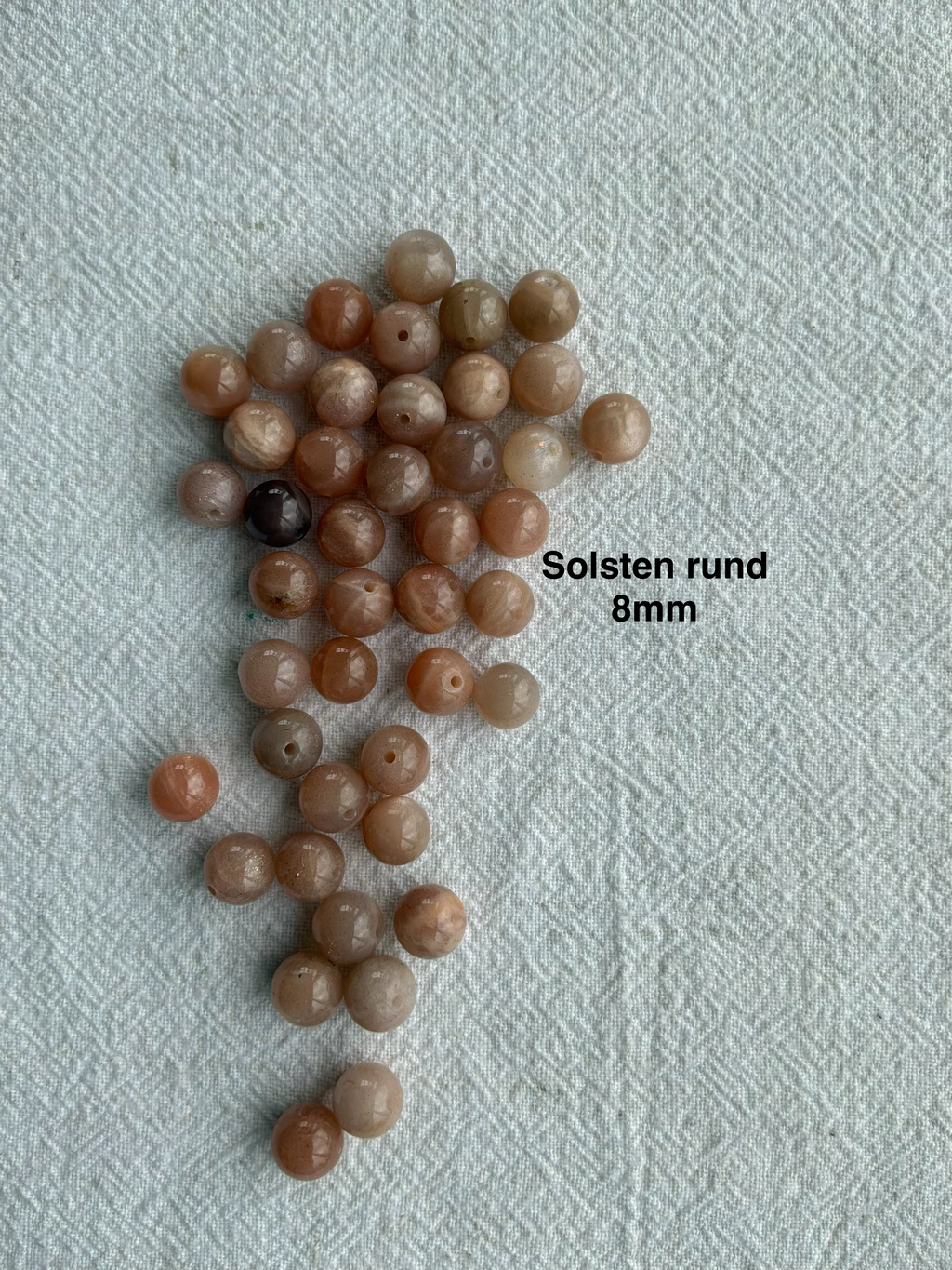 Maskemarkør sten - Solsten, Fossil, Medicinstone, Picture Jasper,Bronzit og Tigerøje -  Beige, Brune og Sandfarvede- Passer på op til 10mm strikkepinde