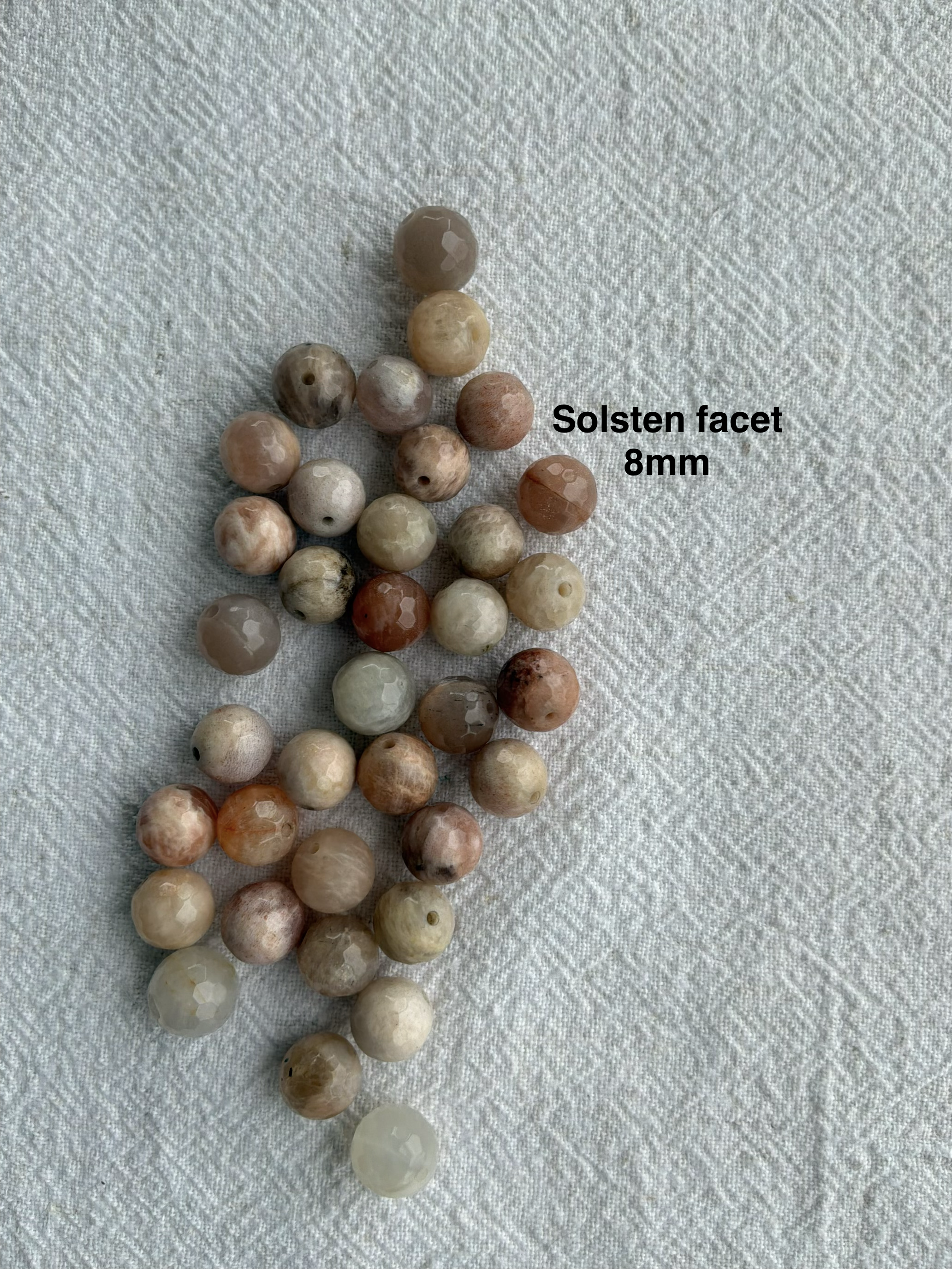 Maskemarkør sten - Solsten, Fossil, Medicinstone, Picture Jasper,Bronzit og Tigerøje -  Beige, Brune og Sandfarvede- Passer på op til 10mm strikkepinde
