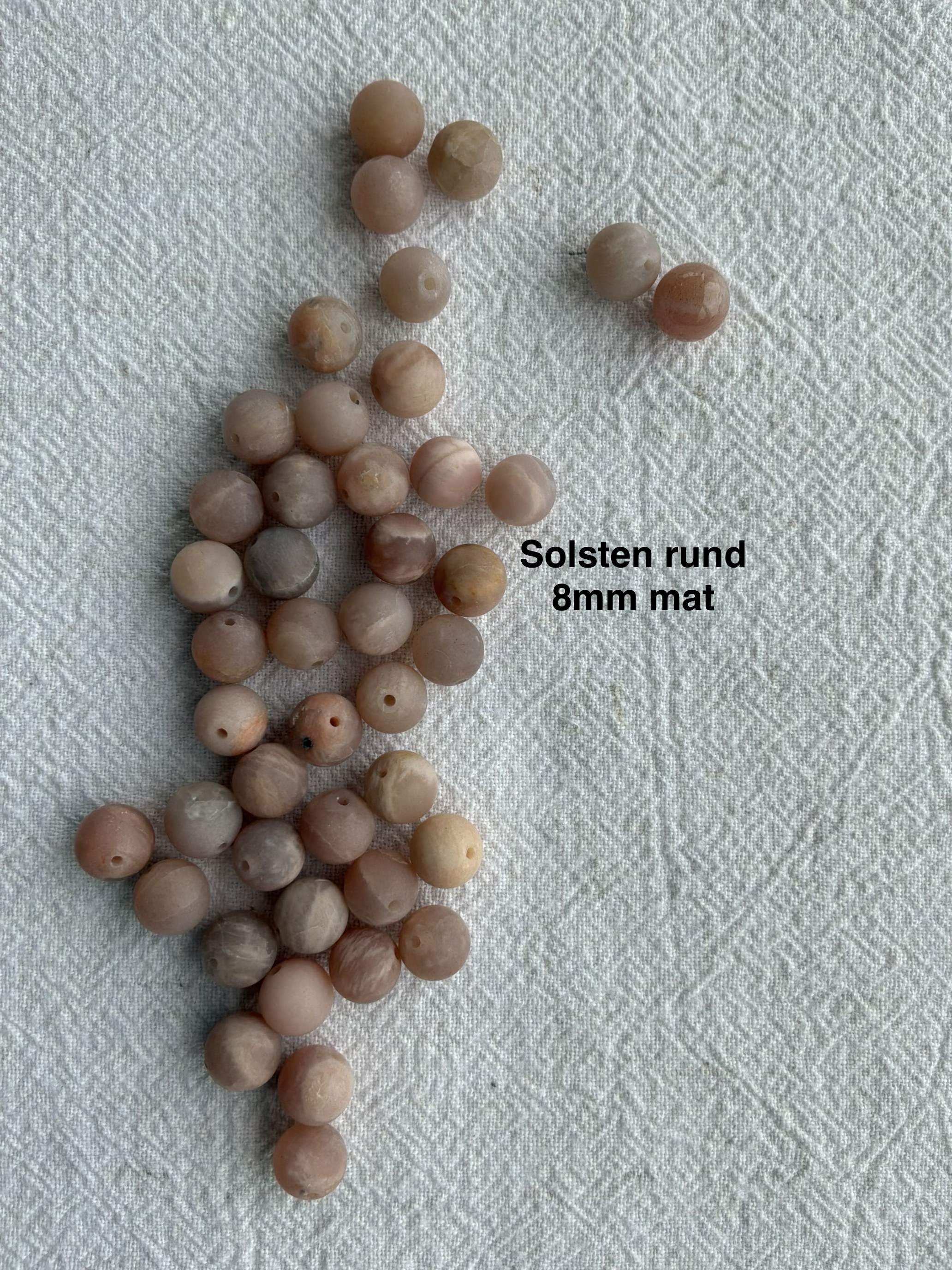 Maskemarkør sten - Solsten, Fossil, Medicinstone, Picture Jasper,Bronzit og Tigerøje -  Beige, Brune og Sandfarvede- Passer på op til 10mm strikkepinde