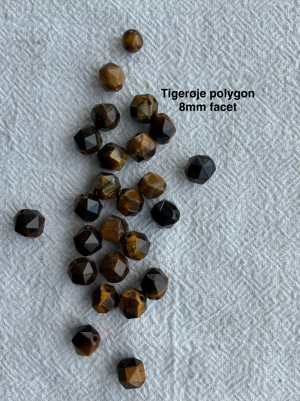 Maskemarkør sten - Solsten, Fossil, Medicinstone, Picture Jasper,Bronzit og Tigerøje -  Beige, Brune og Sandfarvede- Passer på op til 10mm strikkepinde
