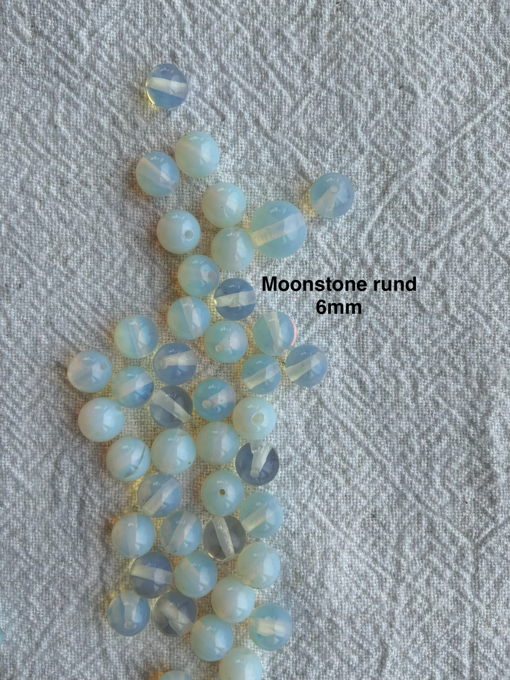 Maskemarkør sten - moonstone mælket klar/hvid - Passer på op til 10mm strikkepinde