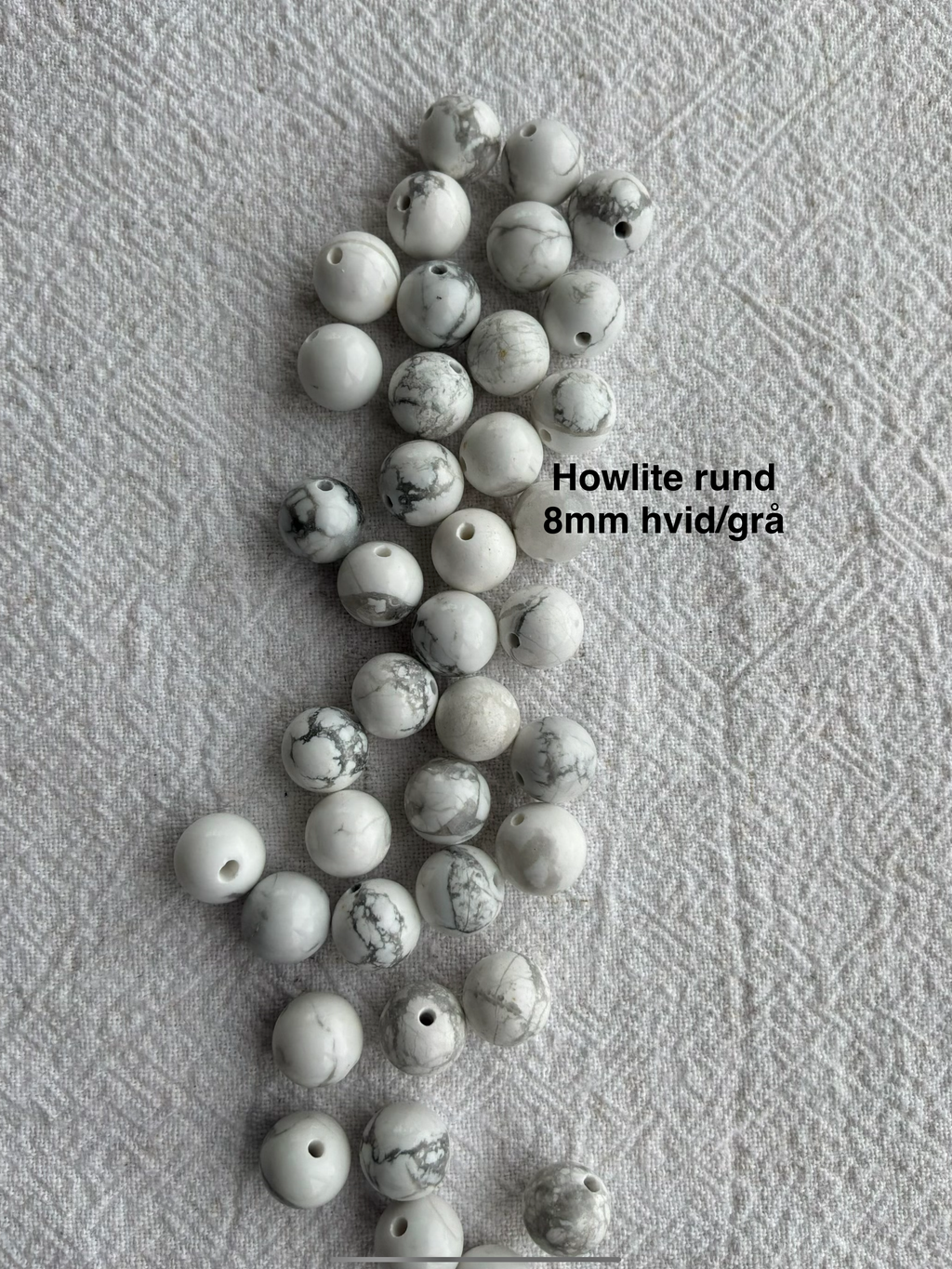 Maskemarkør sten - Onyx, Alabast, hvid agat, howlite hvid - Hvide og Sorte - Passer på op til 10mm strikkepinde