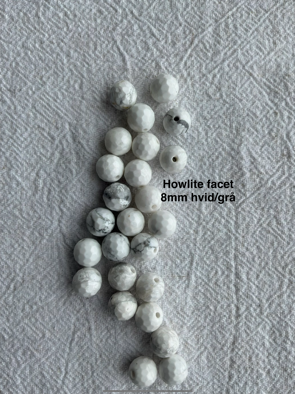 Maskemarkør sten - Onyx, Alabast, hvid agat, howlite hvid - Hvide og Sorte - Passer på op til 10mm strikkepinde