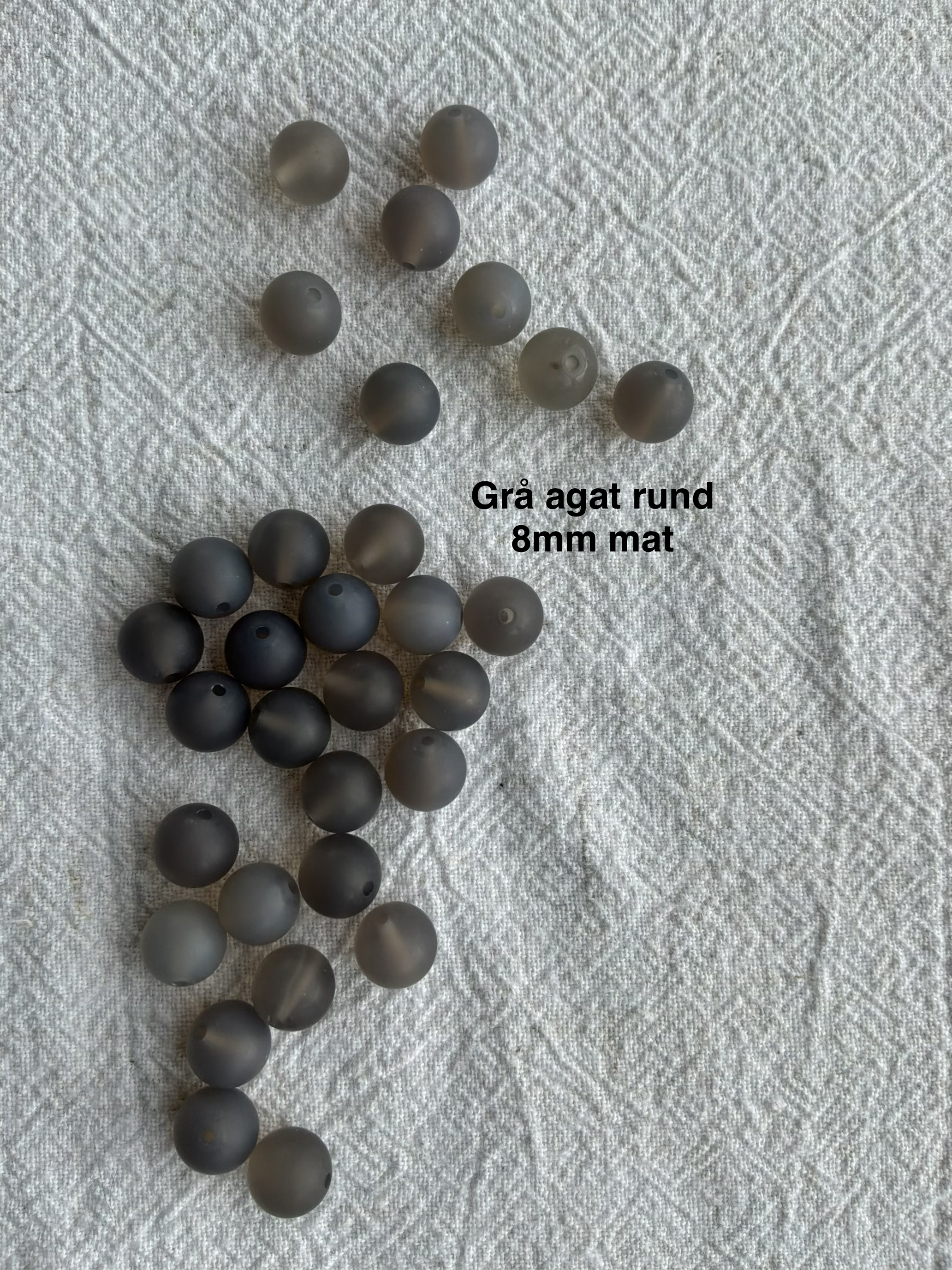 Maskemarkør sten - Dalmantiner Jasper, Silver Late Agat, Spider web, grå agat og grå krustal - Grå, prikkede, og melerede - Passer på op til 10mm strikkepinde (