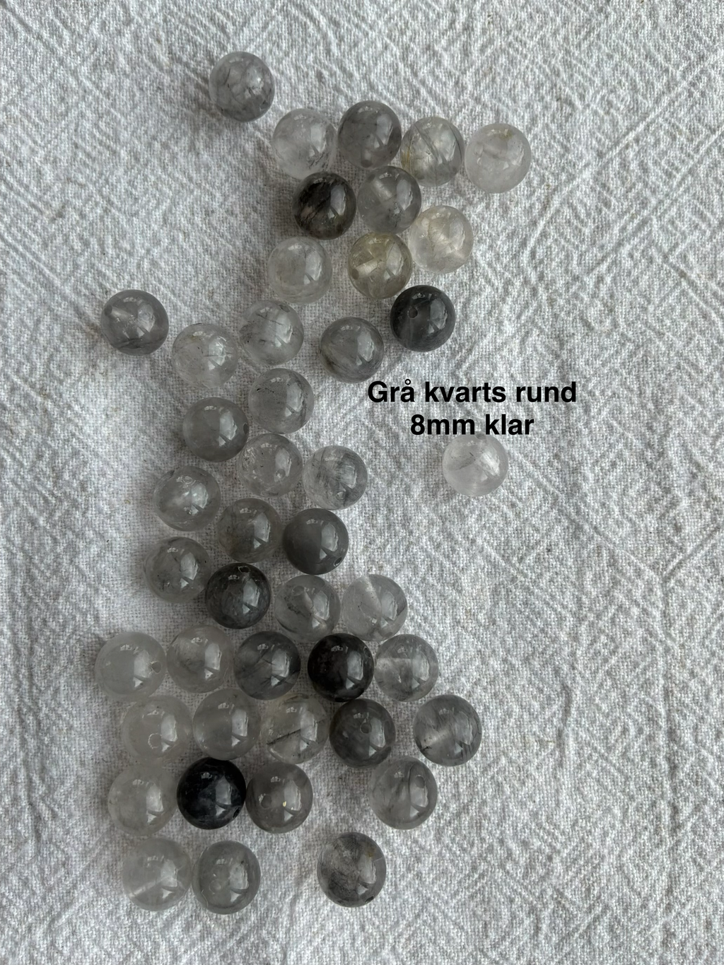 Maskemarkør sten - Dalmantiner Jasper, Silver Late Agat, Spider web, grå agat og grå krustal - Grå, prikkede, og melerede - Passer på op til 10mm strikkepinde (