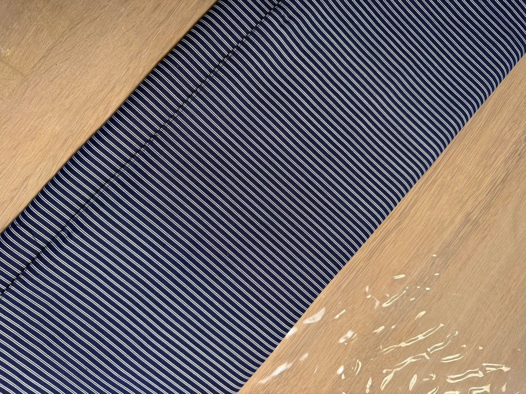 Strikke-Værktøjs-Etui 2. Stribet blå/lys beige