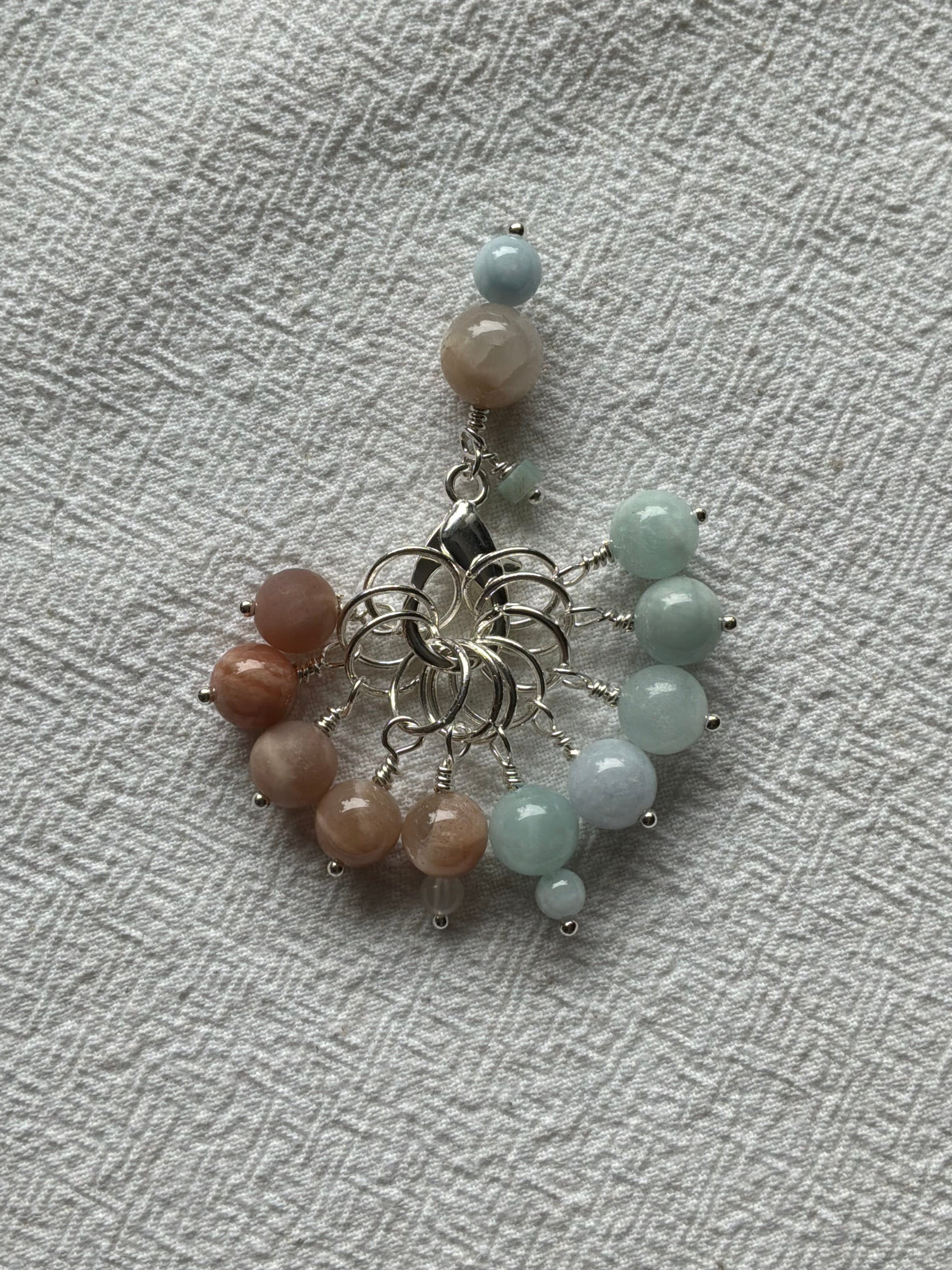 Maskemarkør sæt  Akvamarin og Solsten. Forsølvede markører der passer på op til 7 mm pinde (Kopi)