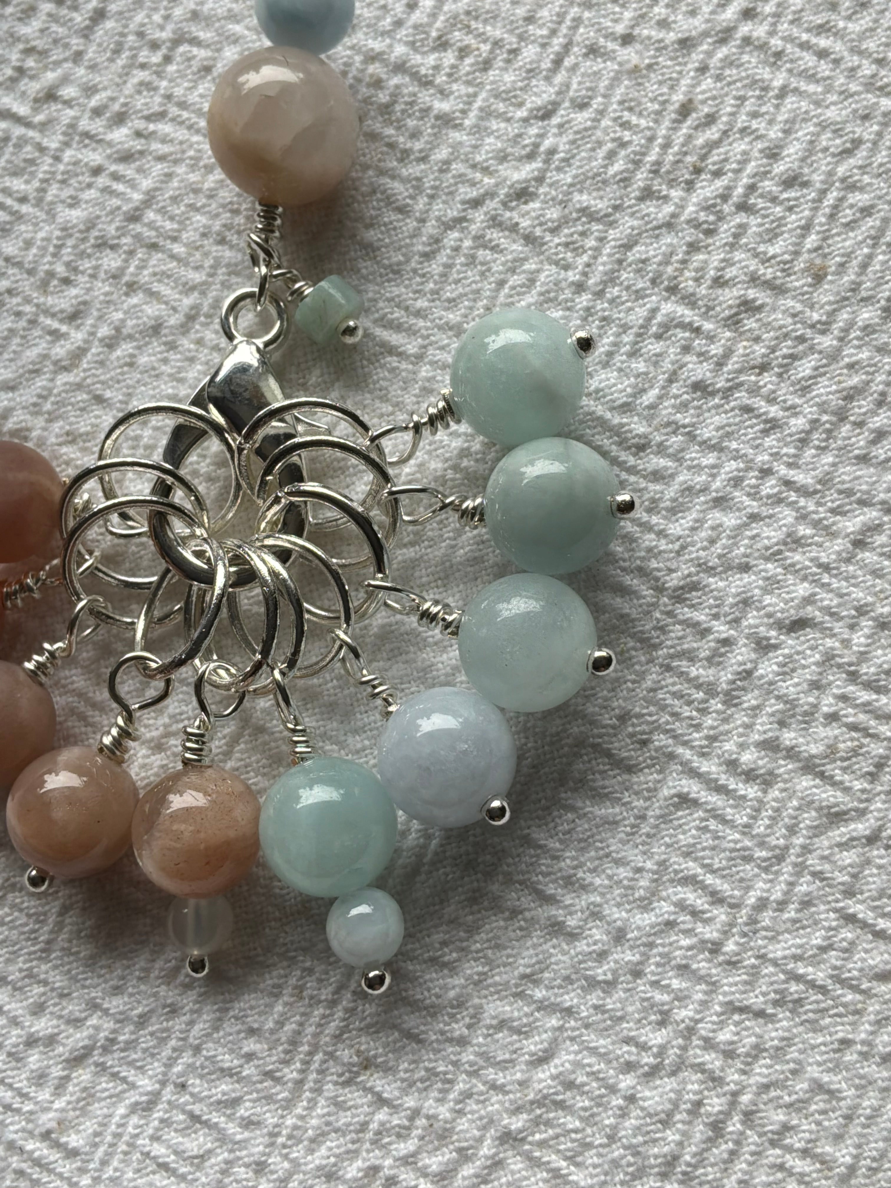 Maskemarkør sæt  Akvamarin og Solsten. Forsølvede markører der passer på op til 7 mm pinde (Kopi)