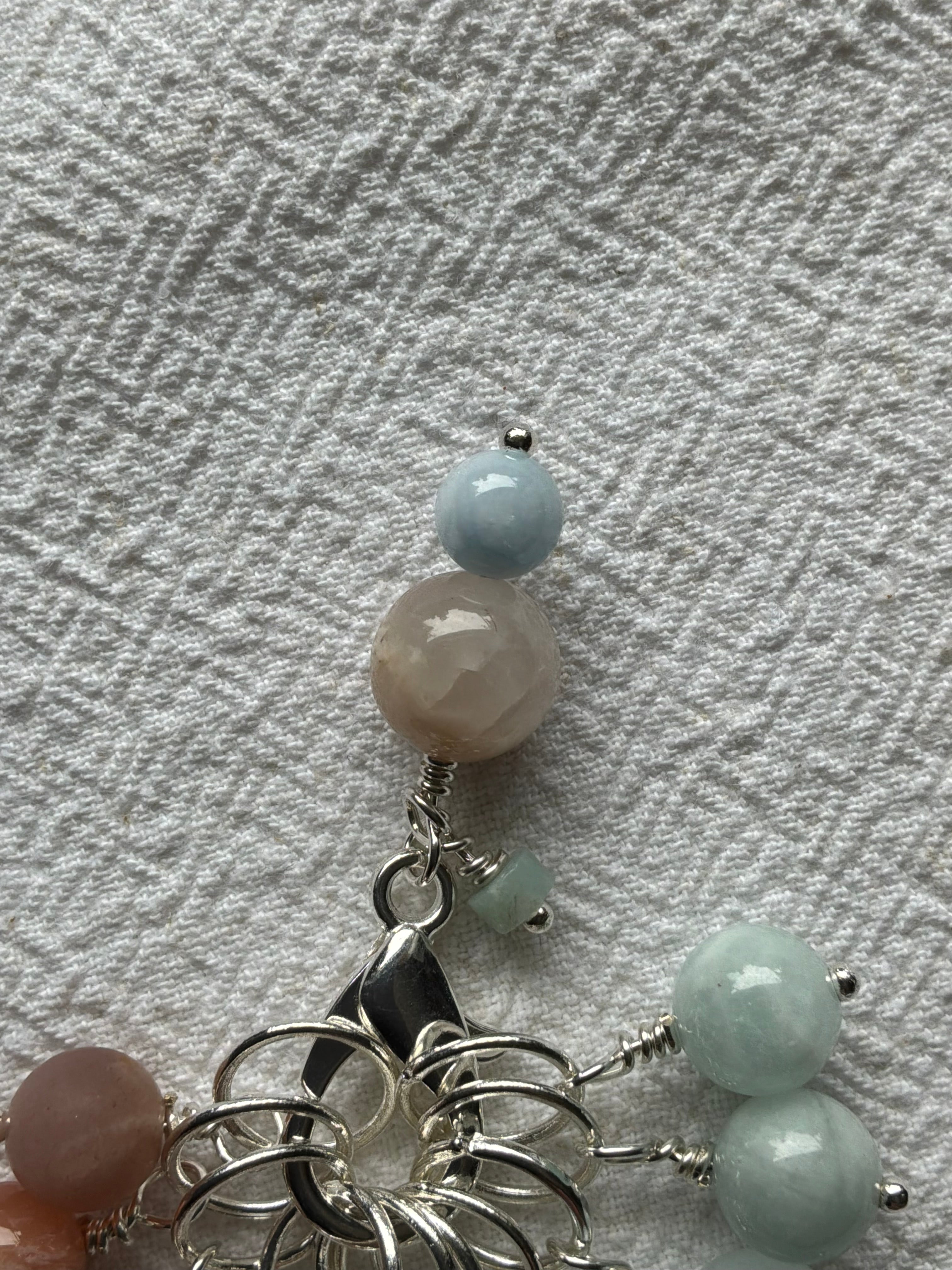 Maskemarkør sæt  Akvamarin og Solsten. Forsølvede markører der passer på op til 7 mm pinde (Kopi)