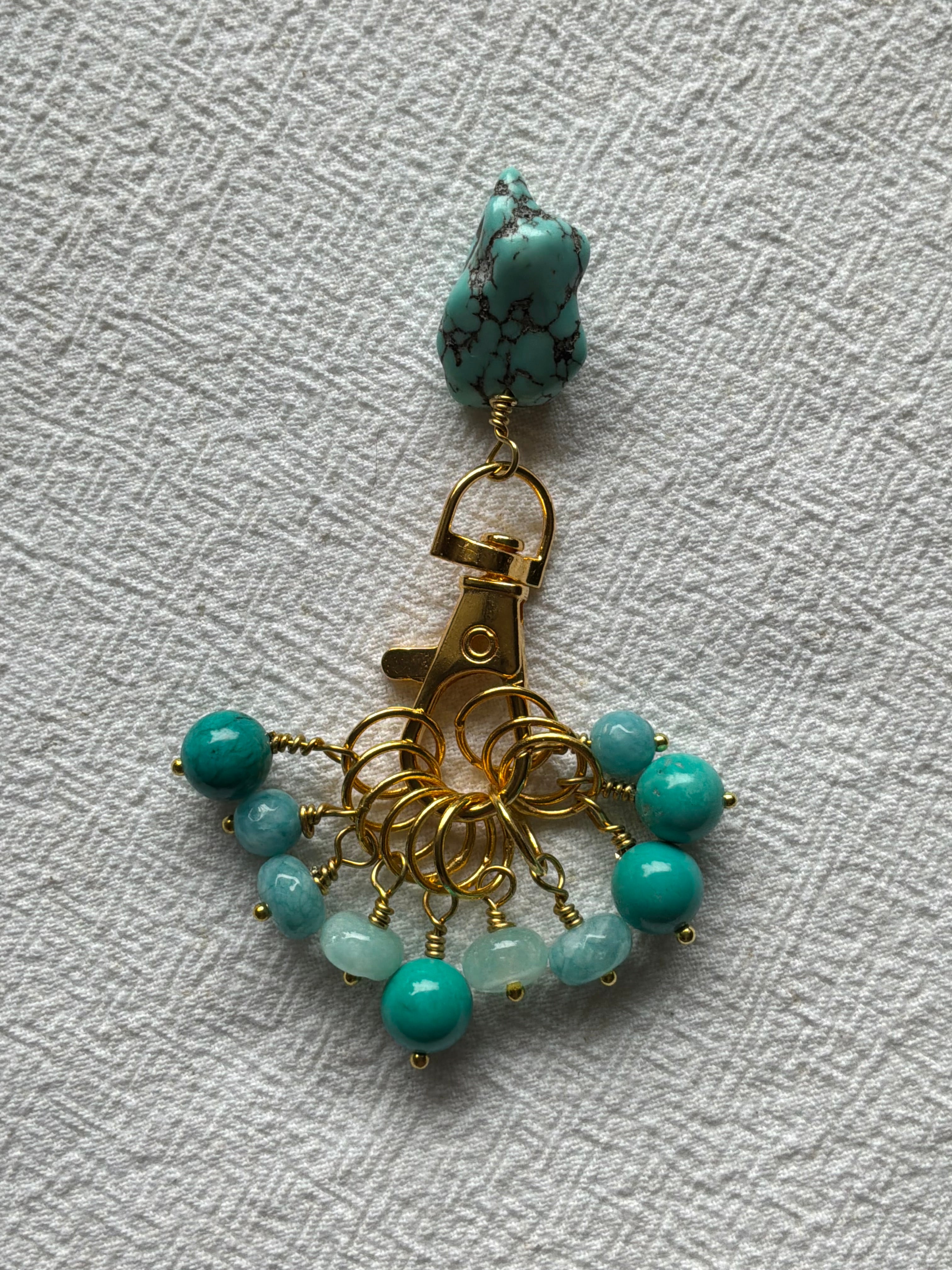 Maskemarkør sæt  Turkiser Akvamarin og Morganite. Forgyldte markører der passer på op til 7 mm pinde