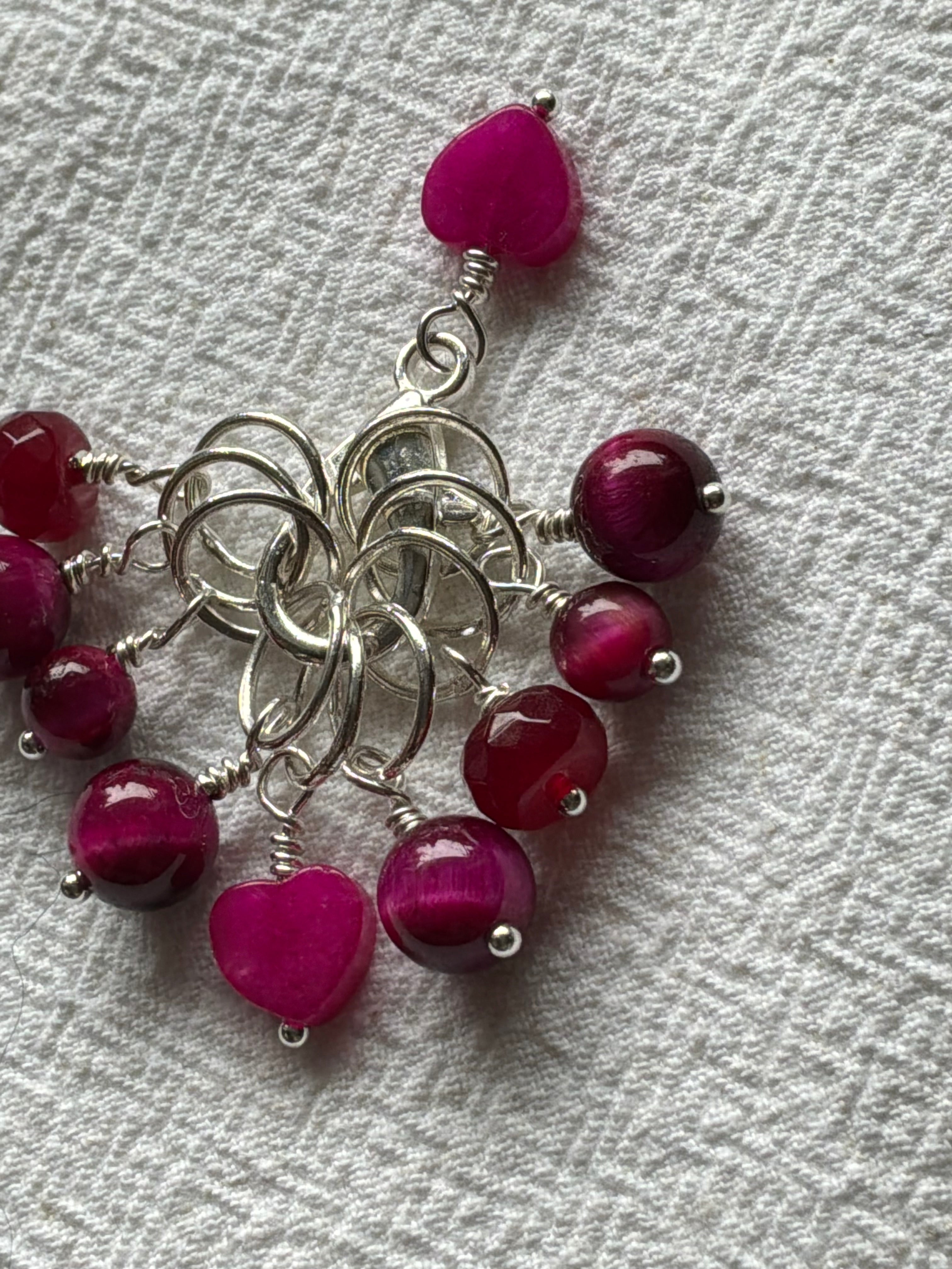 Maskemarkør sæt Pink Tigerøje.  Forsølvet markører der passer på op til 10 mm pinde